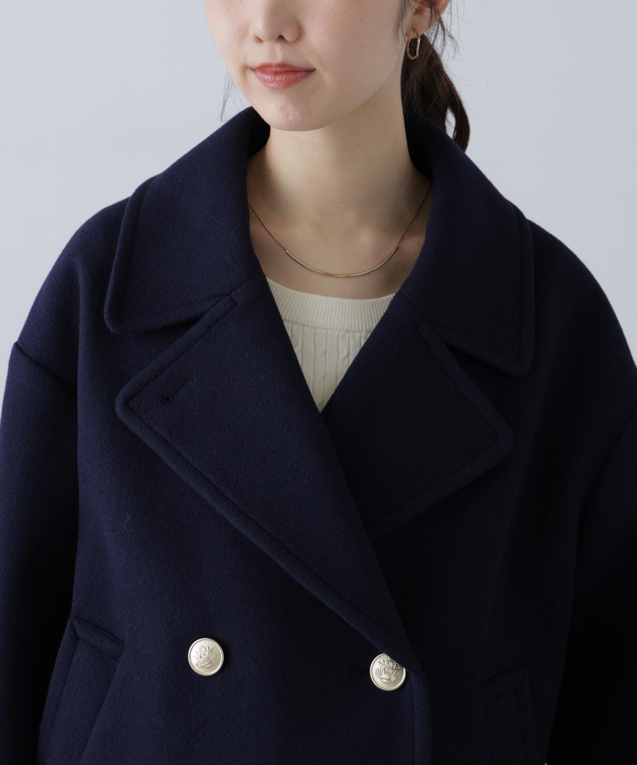 【はかな企画】ミドル丈オーバーピーコート〈MFM〉