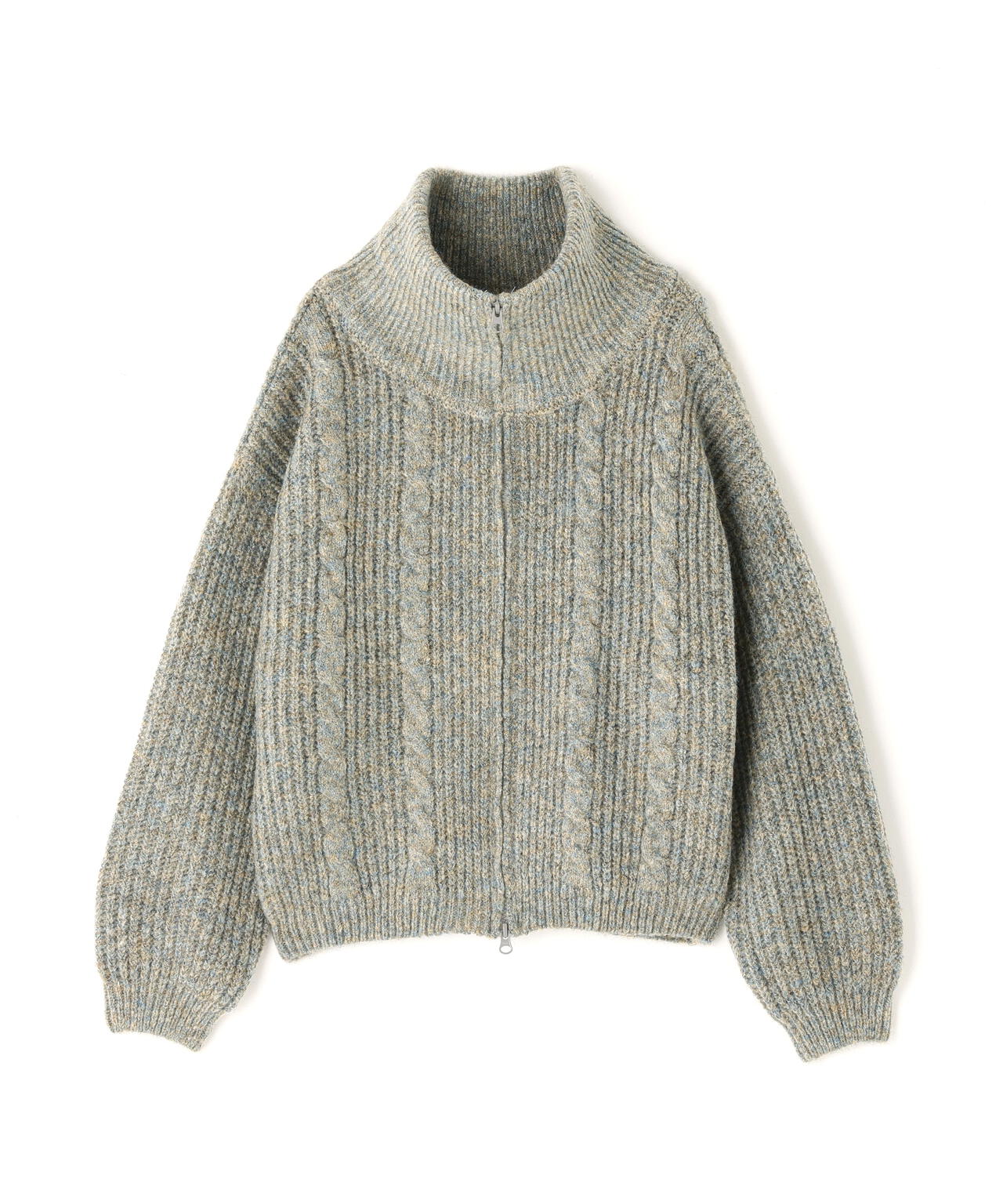 スタンドネックショート丈ジップニットブルゾン