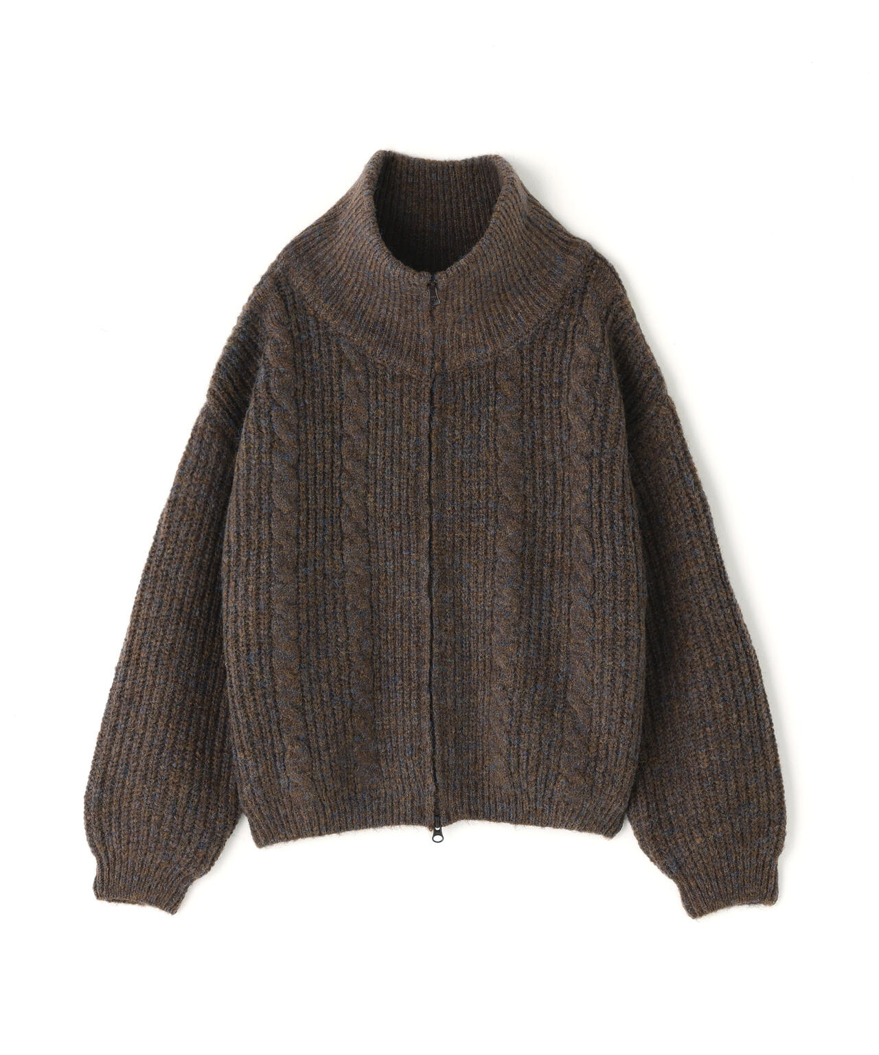 スタンドネックショート丈ジップニットブルゾン