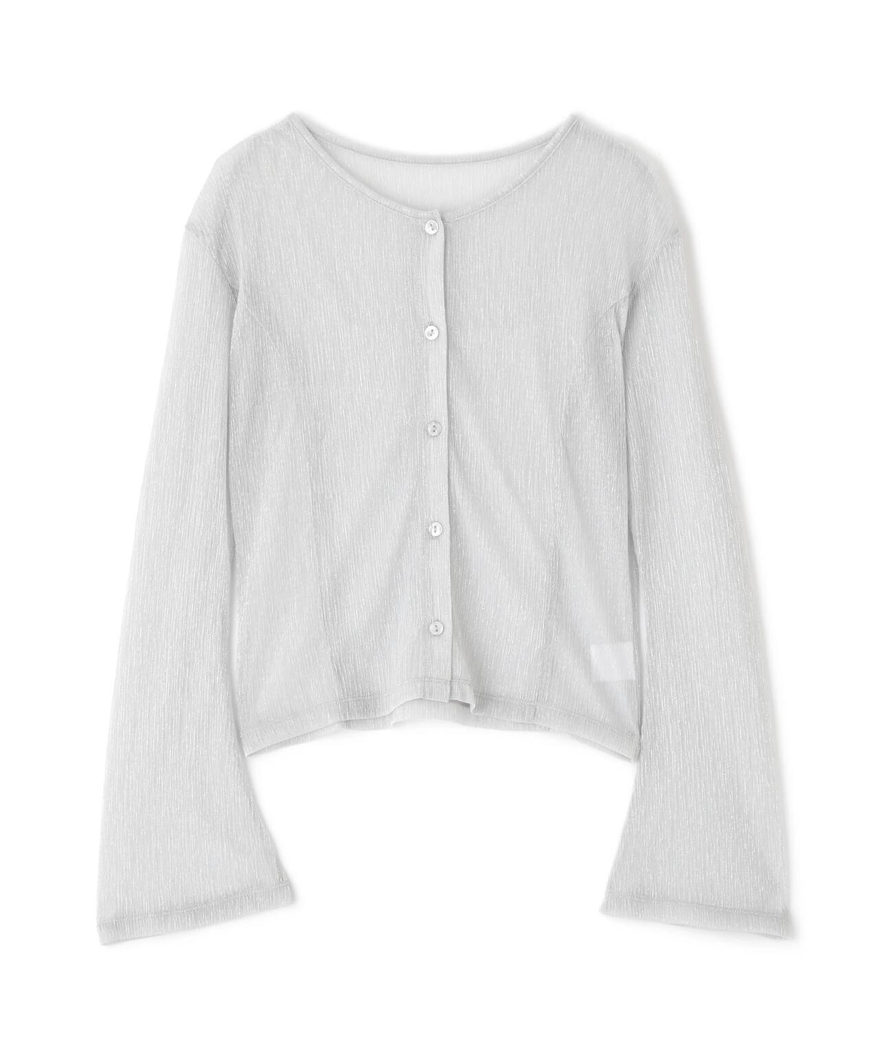 ラメシアー楊柳カットソーカーディガン