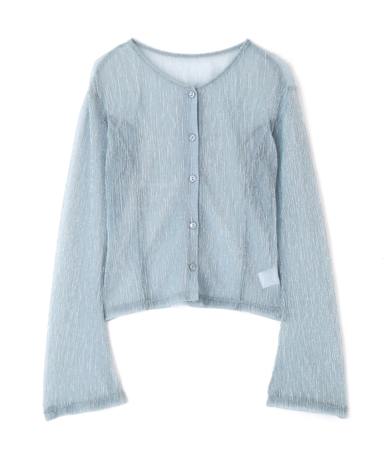 ラメシアー楊柳カットソーカーディガン