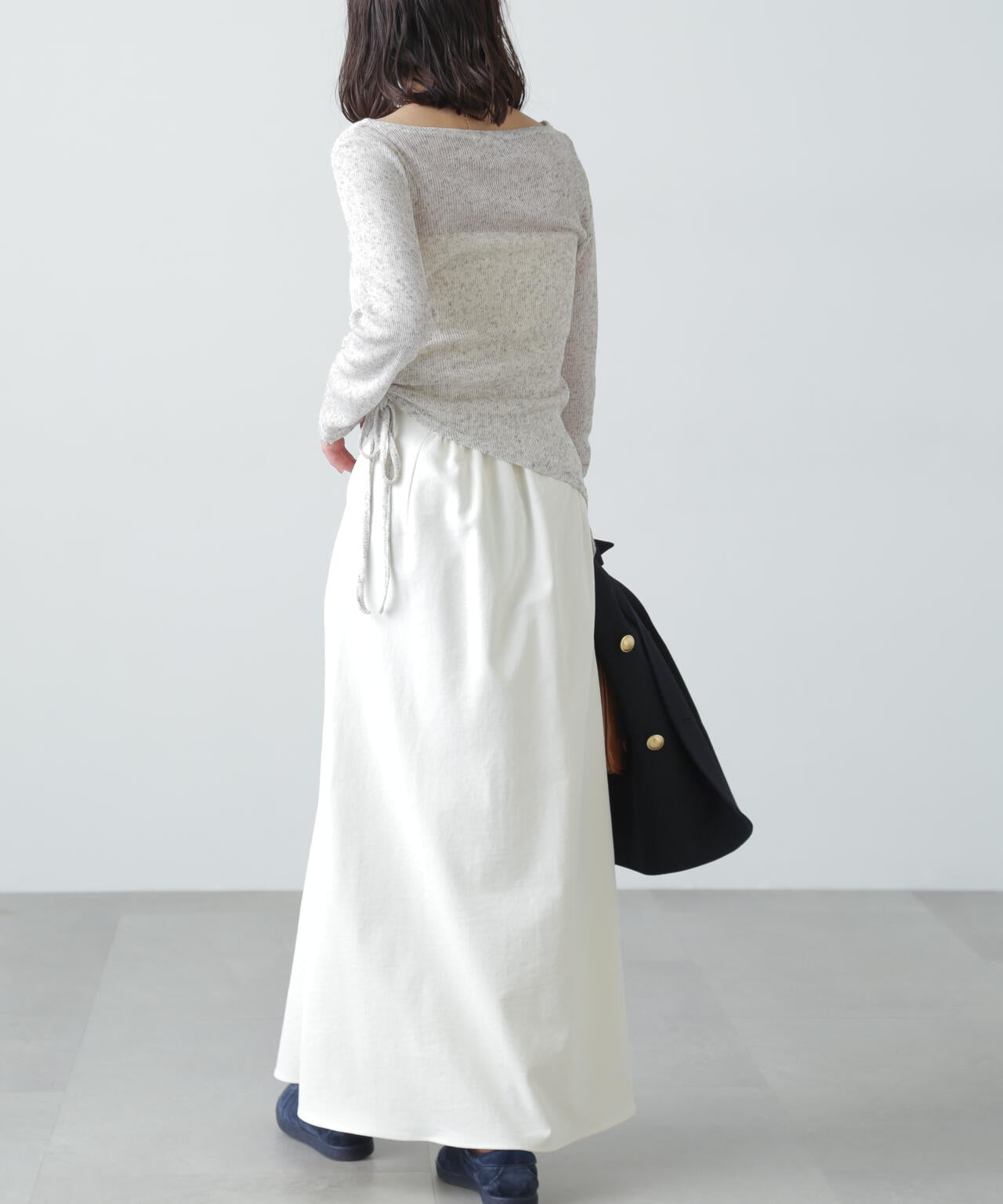 メランジドロストシャーリングカットソー