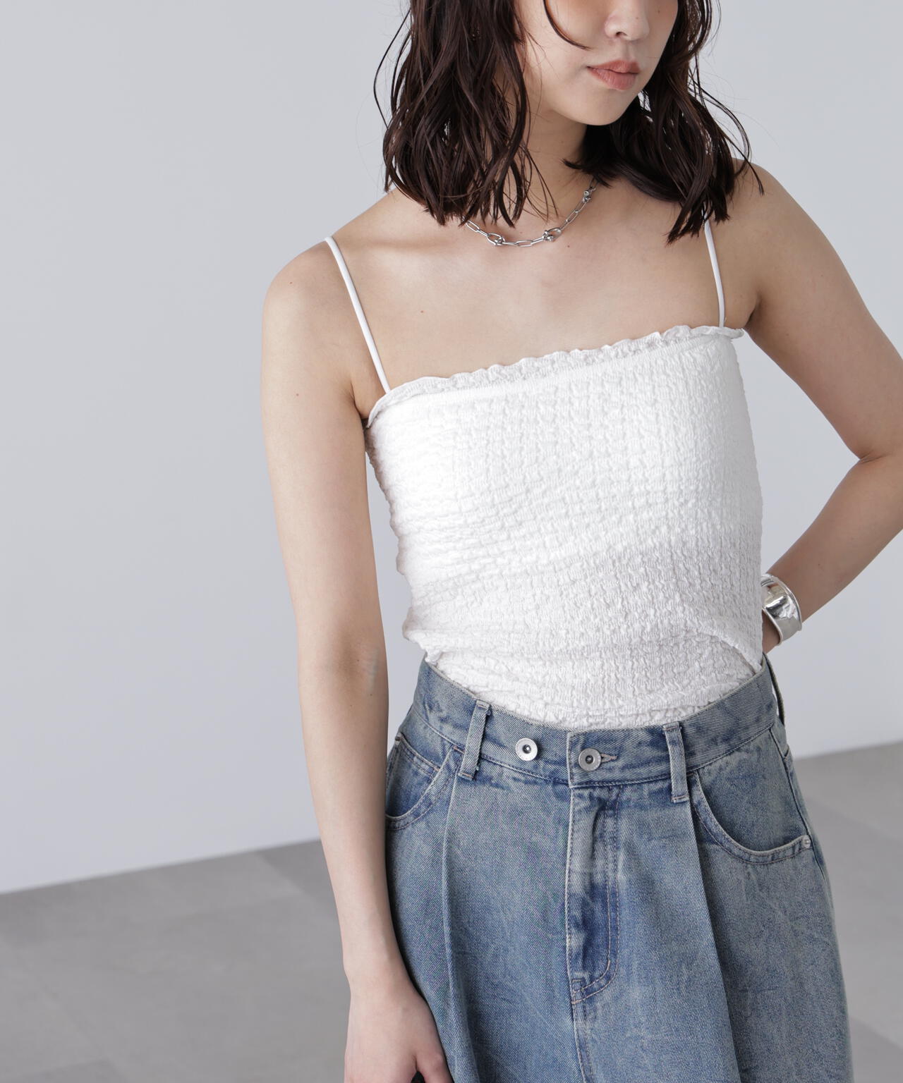 【MFM】カップ付ぽこぽこキャミソール