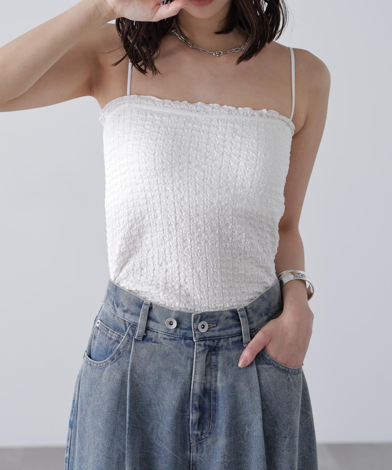 【MFM】カップ付ぽこぽこキャミソール