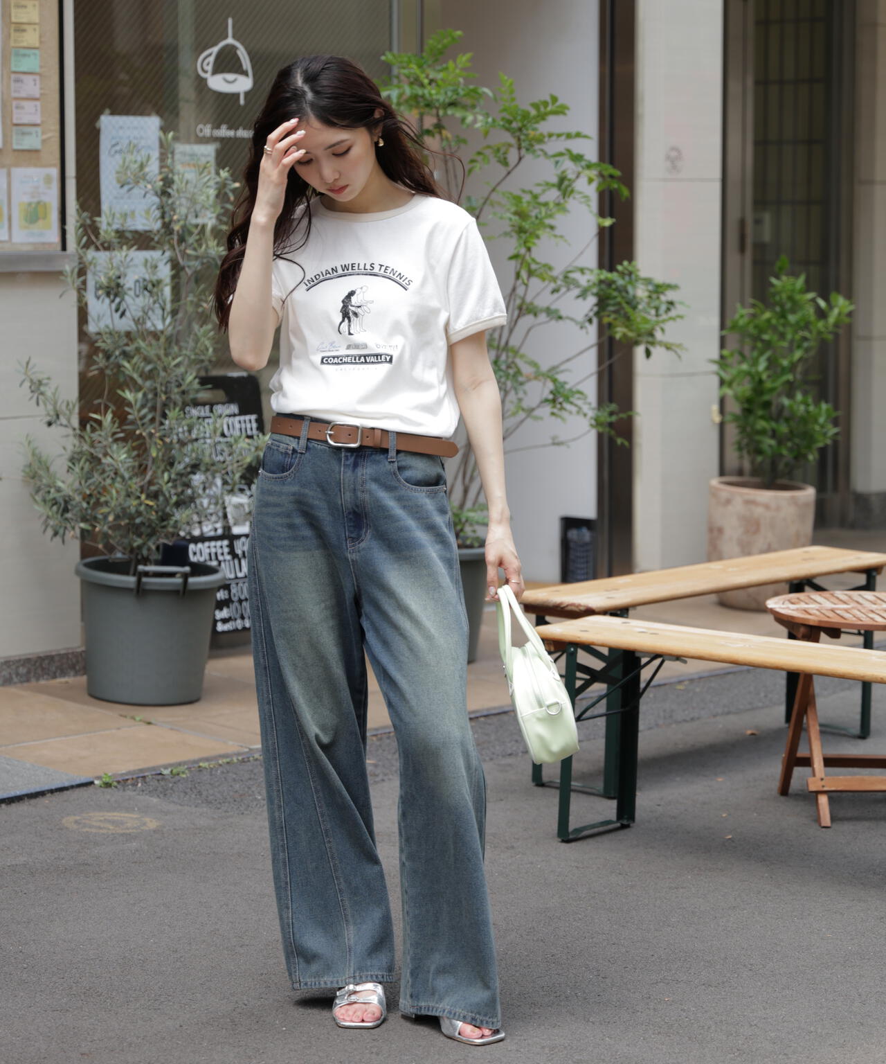 レトロスポーツプリントTシャツ