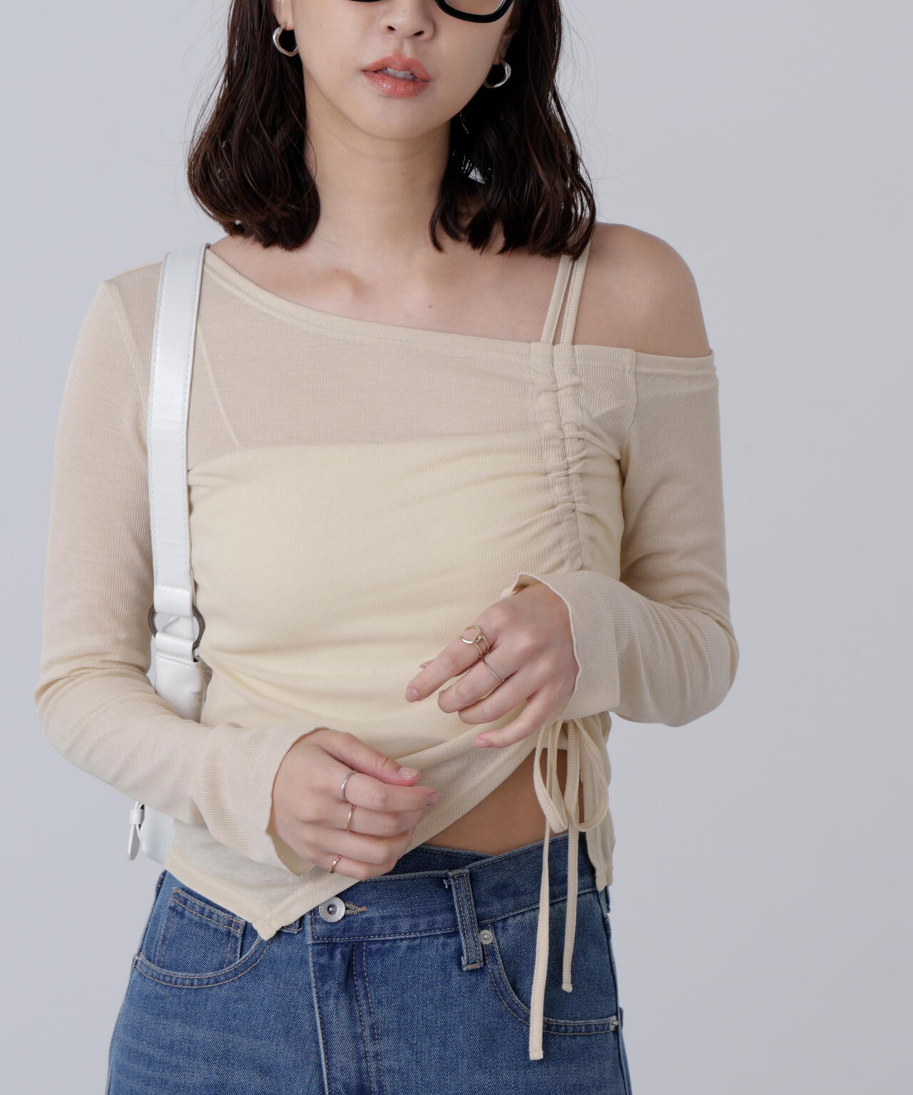 ワンショルシャーリングテレコカットソー