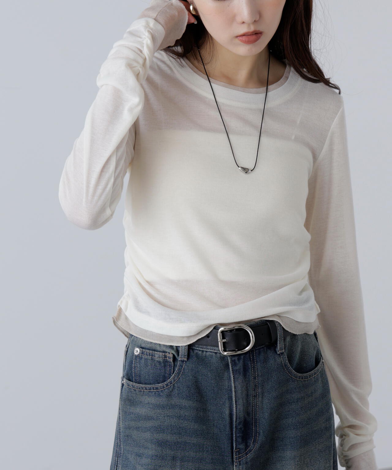 シアーテレコレイヤード風カットソー