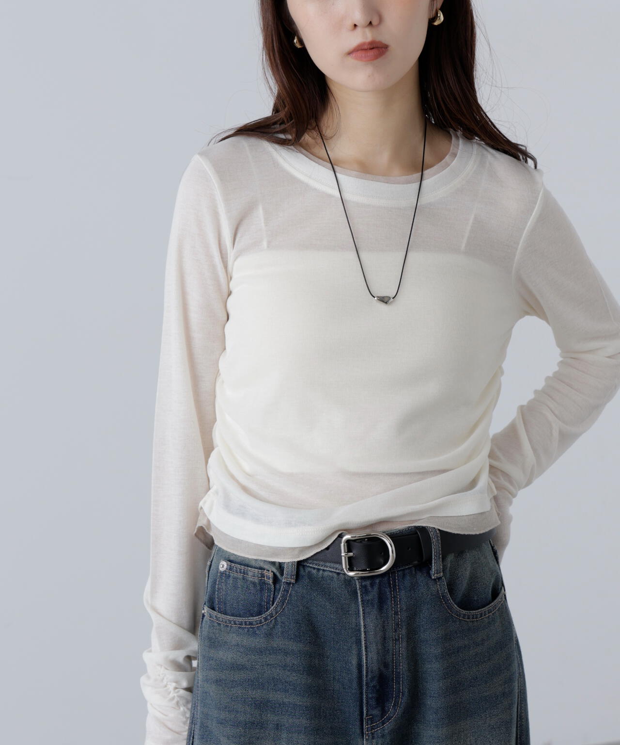 シアーテレコレイヤード風カットソー