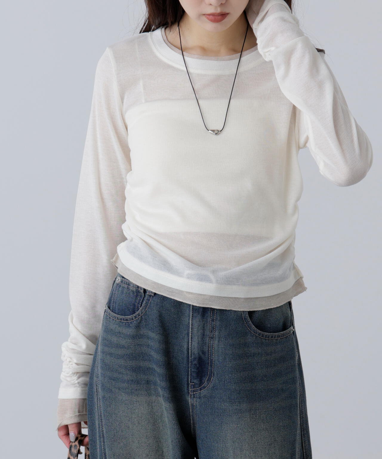 シアーテレコレイヤード風カットソー