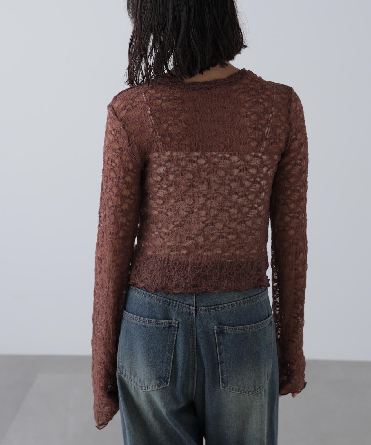 ショート丈レーストップス