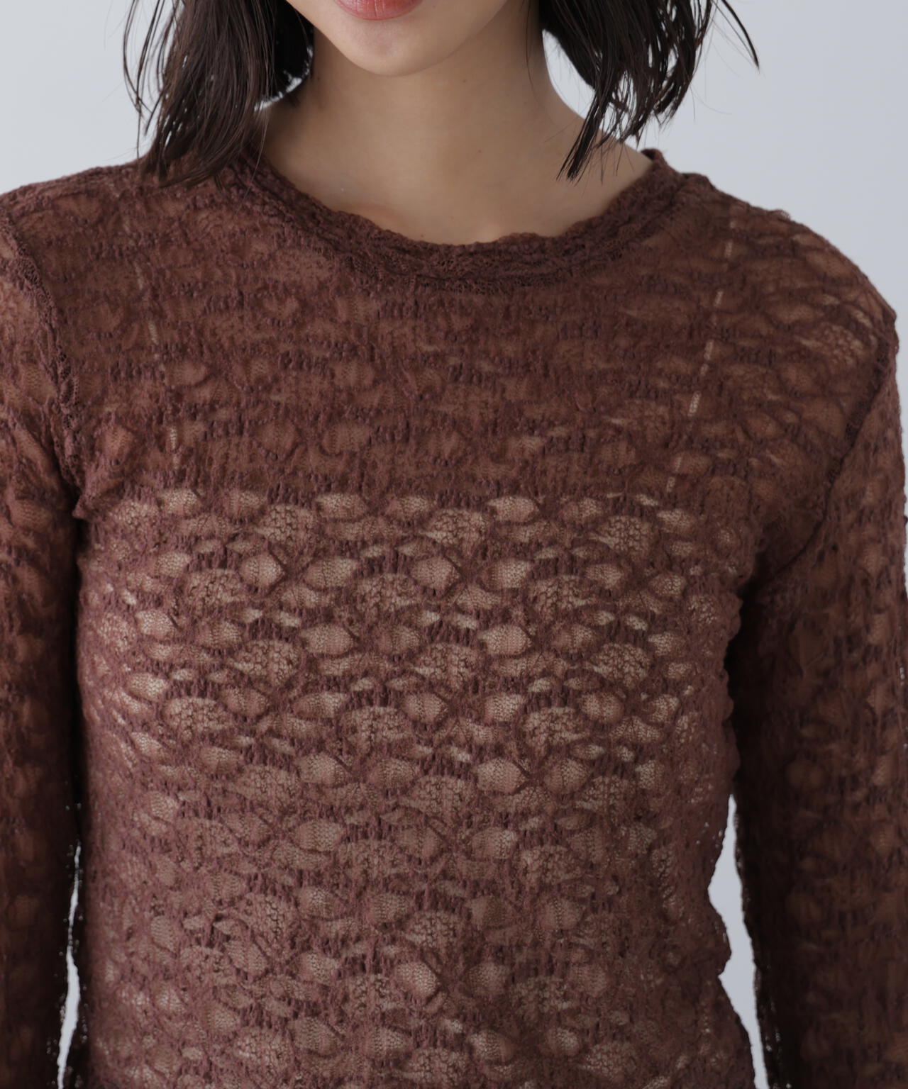 ショート丈レーストップス