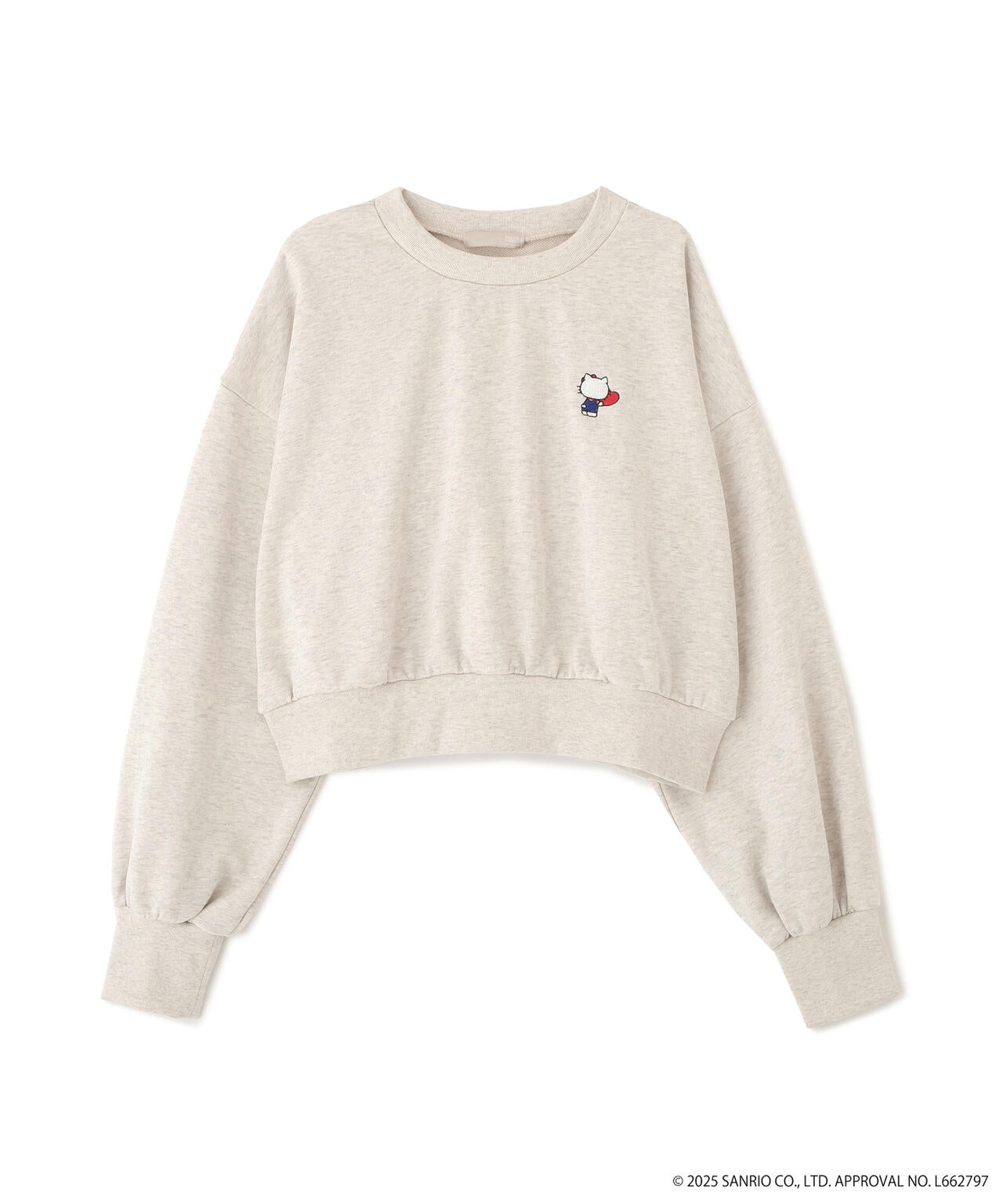 【HELLO KITTY】サンリオキャラクターズコラボ SHORT SWEAT ショートスウェット 胸KITTY×背面LOGO