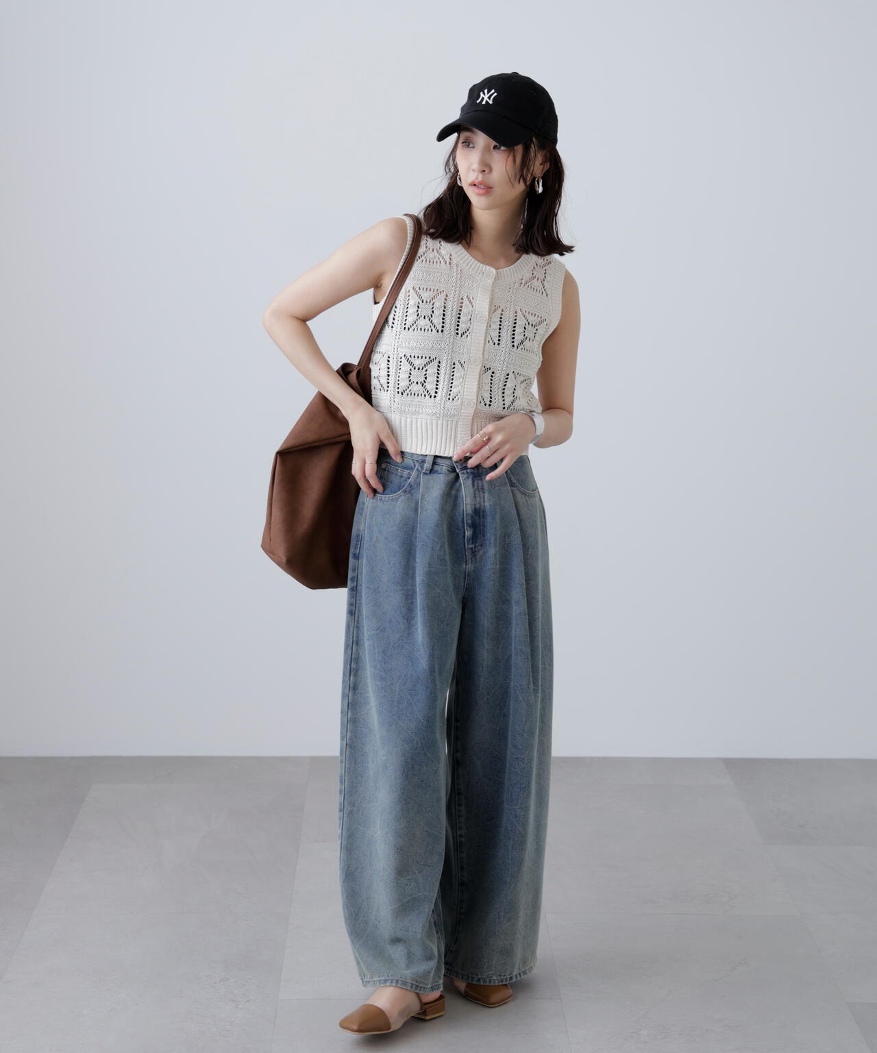 前後2wayクロッシェニットベスト