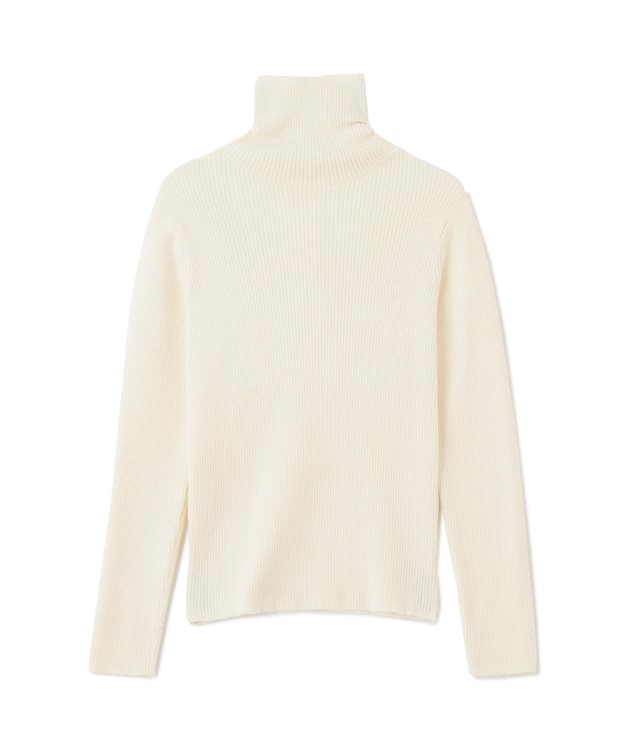 タートルネックリブニット