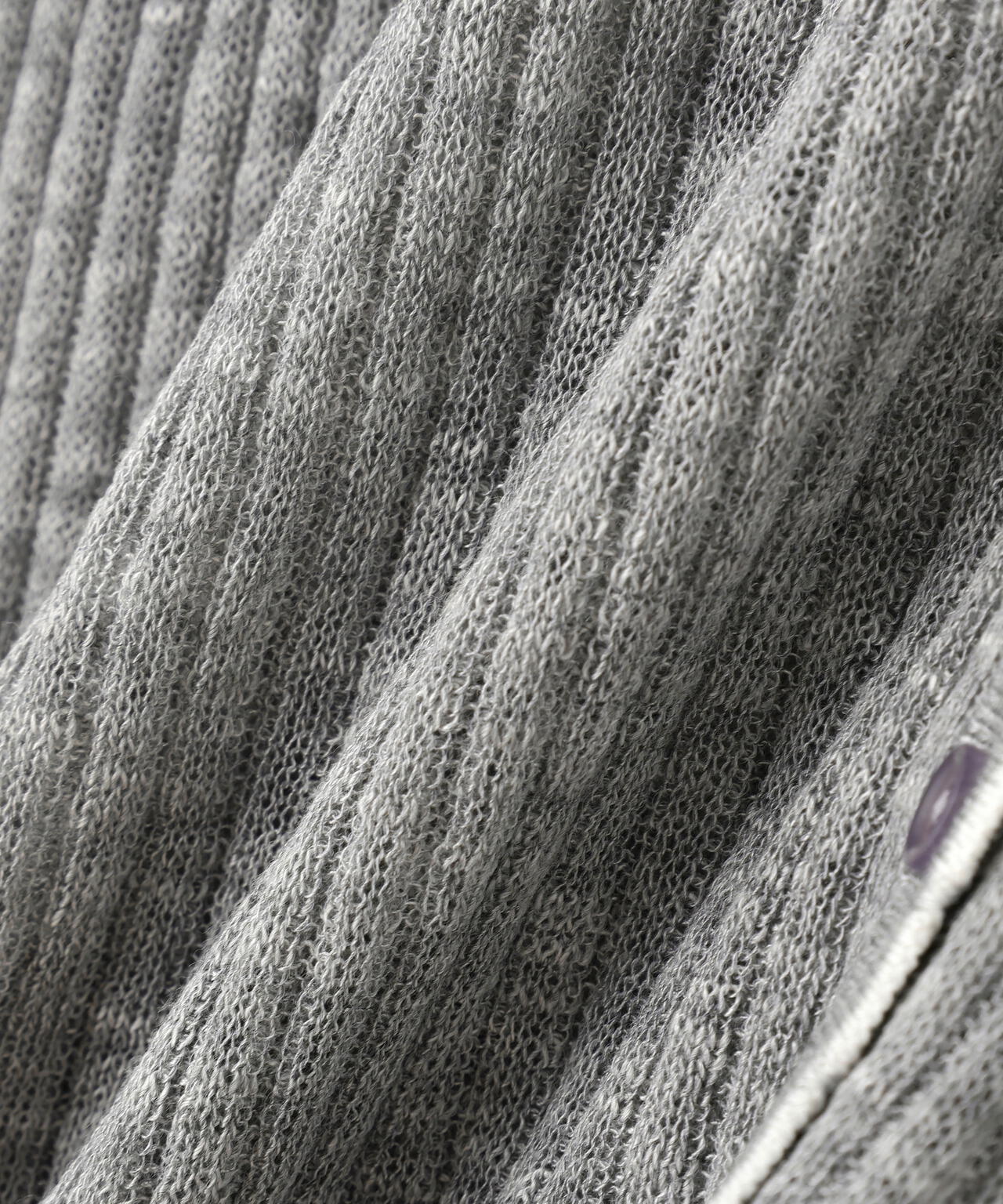 配色ラインスカラップシアーリブカーディガン