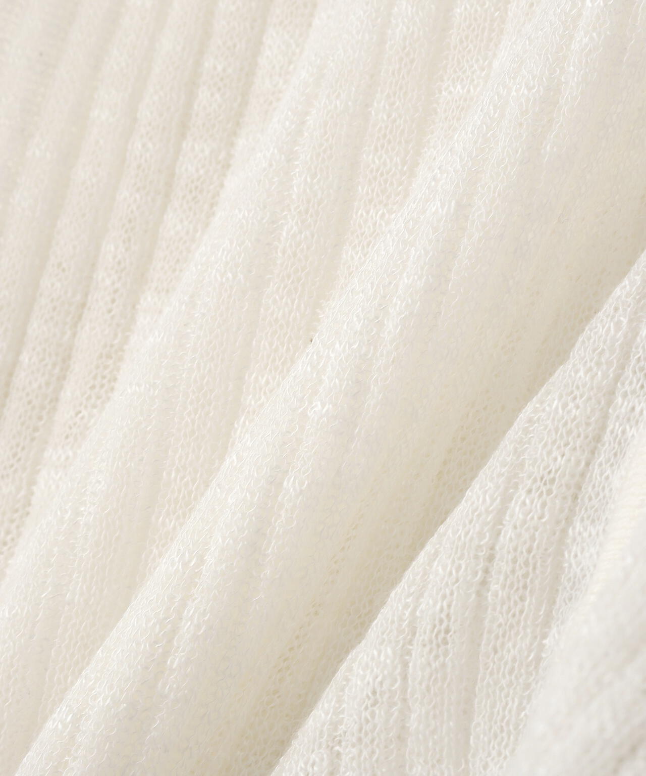 配色ラインスカラップシアーリブカーディガン