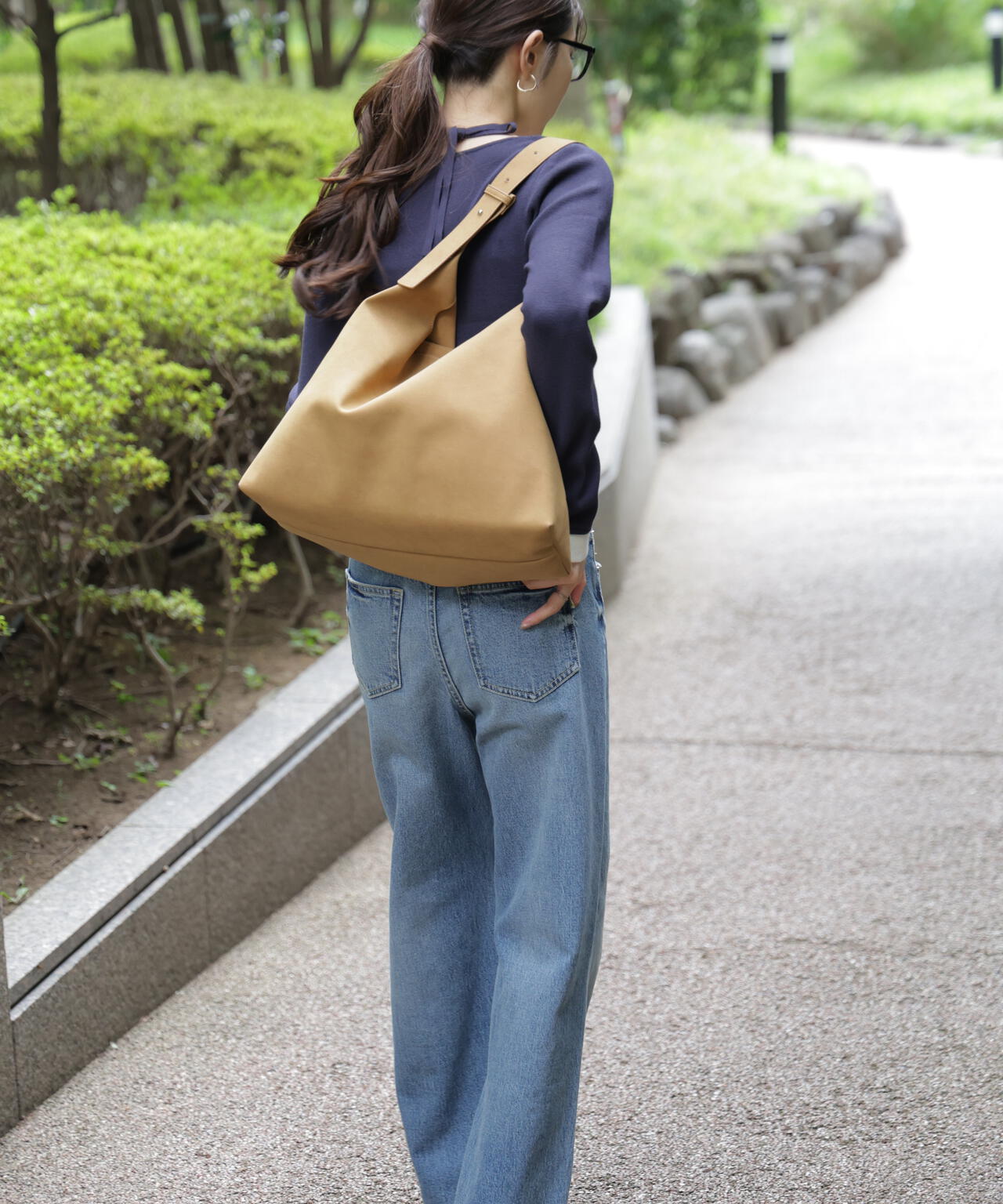 キャミレイヤードクルーネックニット