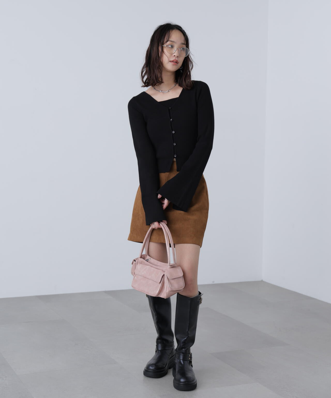 キャミレイヤードニットカーディガン