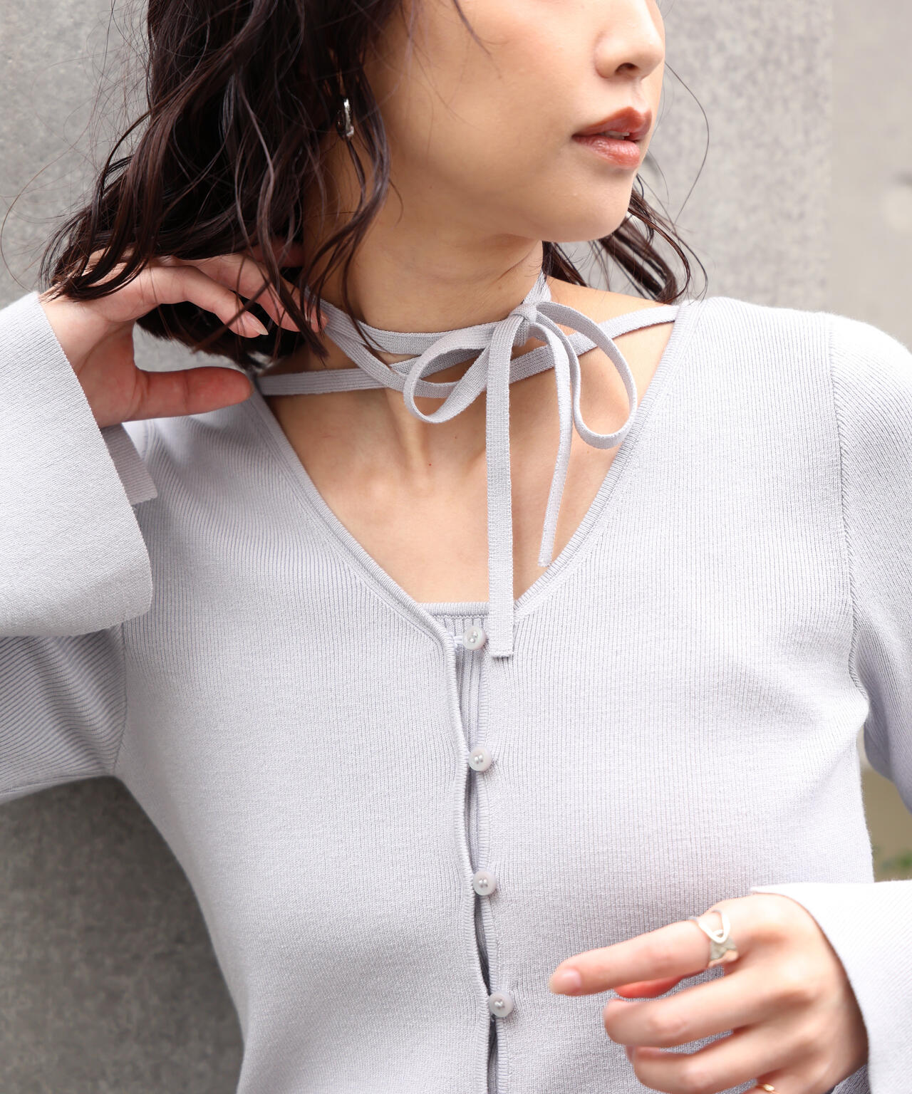 キャミレイヤードニットカーディガン