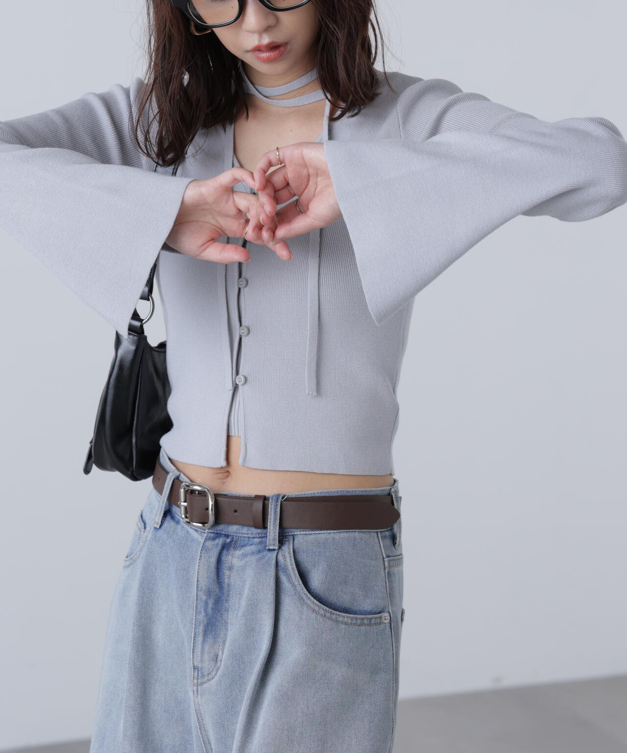 キャミレイヤードニットカーディガン