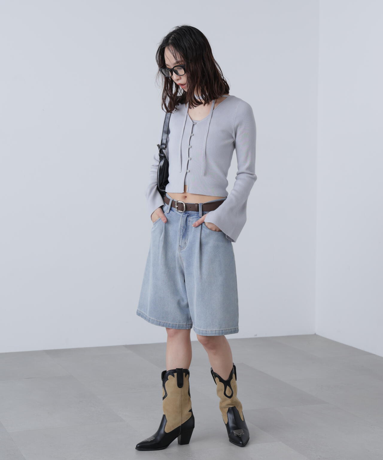 キャミレイヤードニットカーディガン