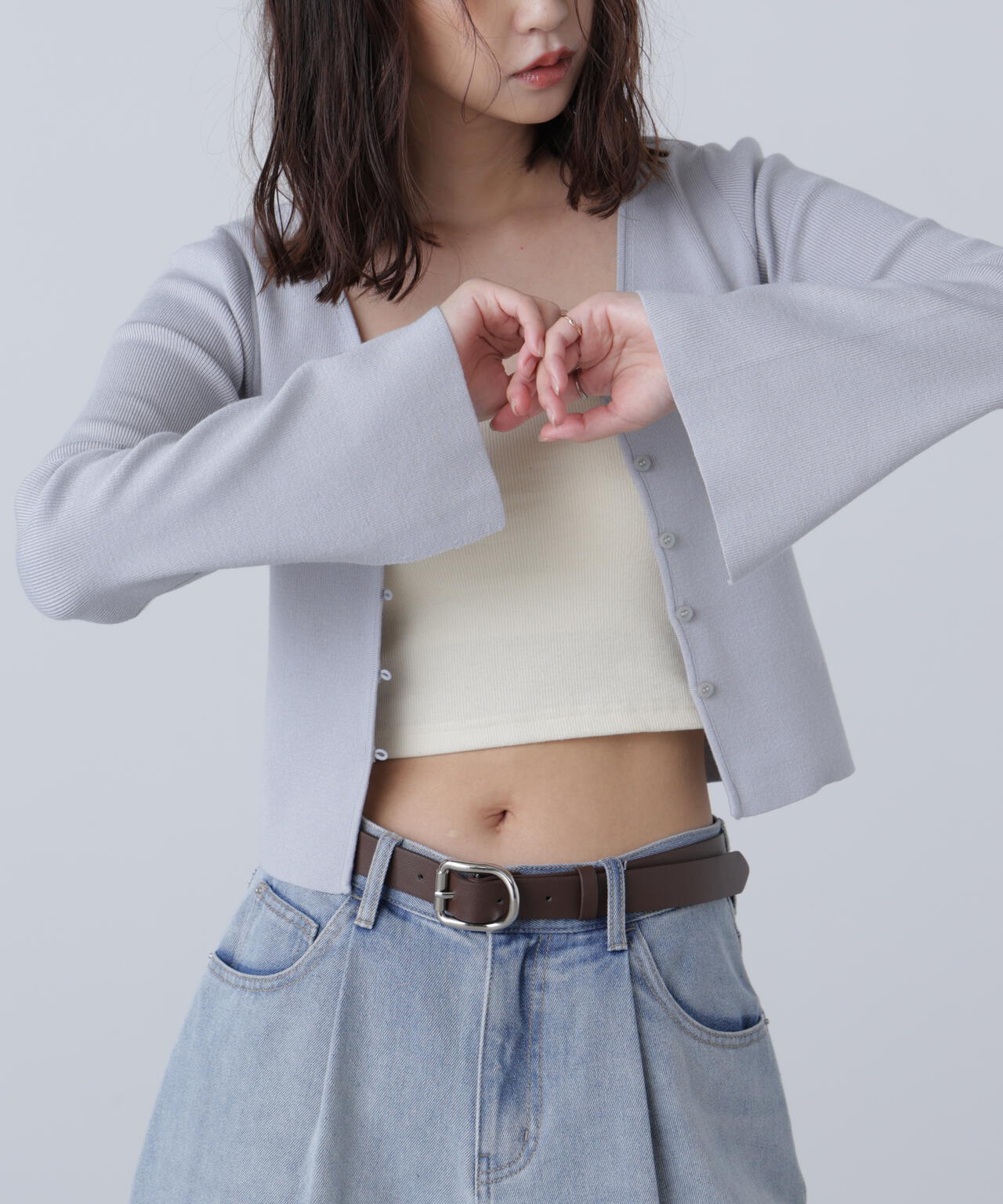 キャミレイヤードニットカーディガン