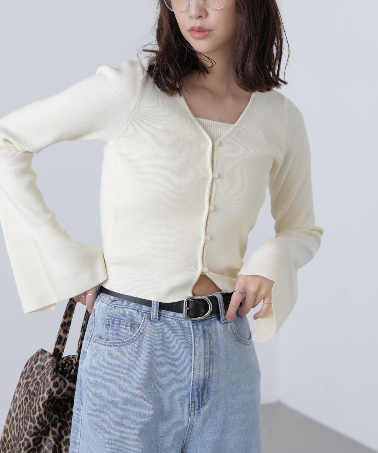 キャミレイヤードニットカーディガン