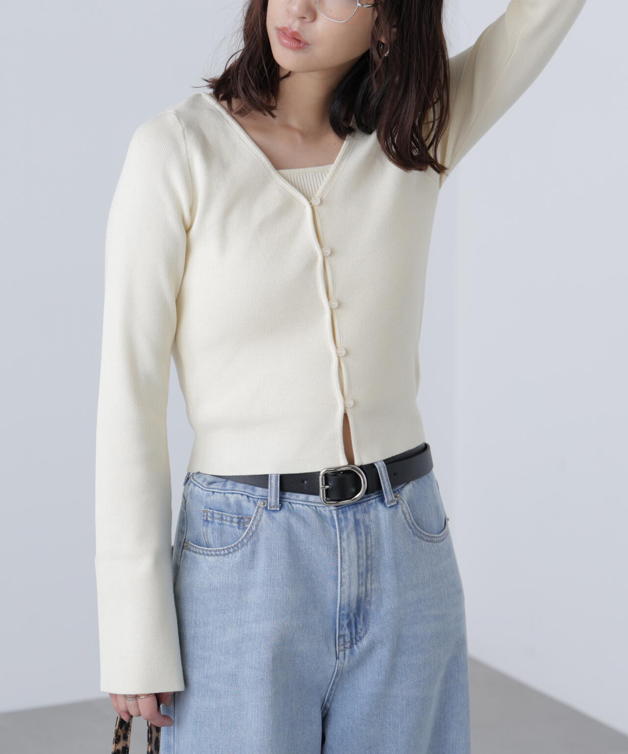 キャミレイヤードニットカーディガン