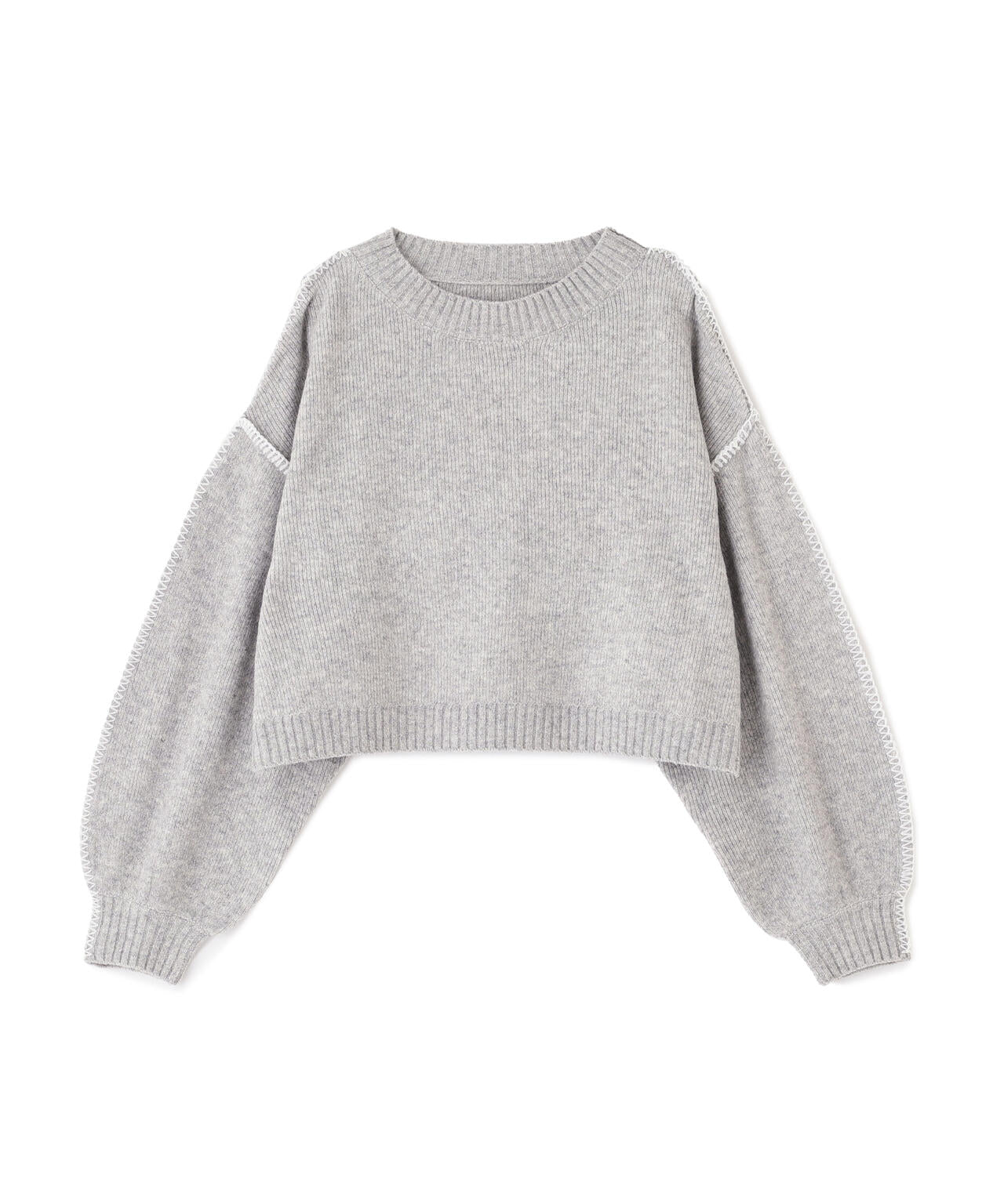 杢ストレッチ総針配色ステッチニット