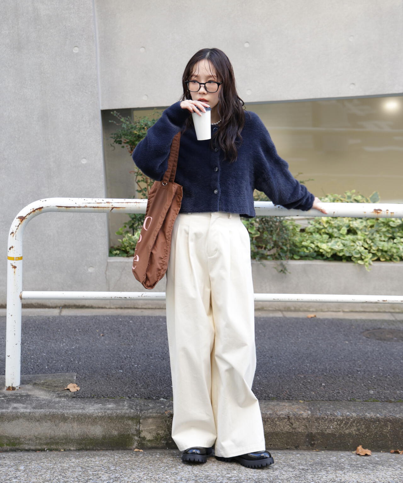 前後2wayショートシャギー短丈ニット