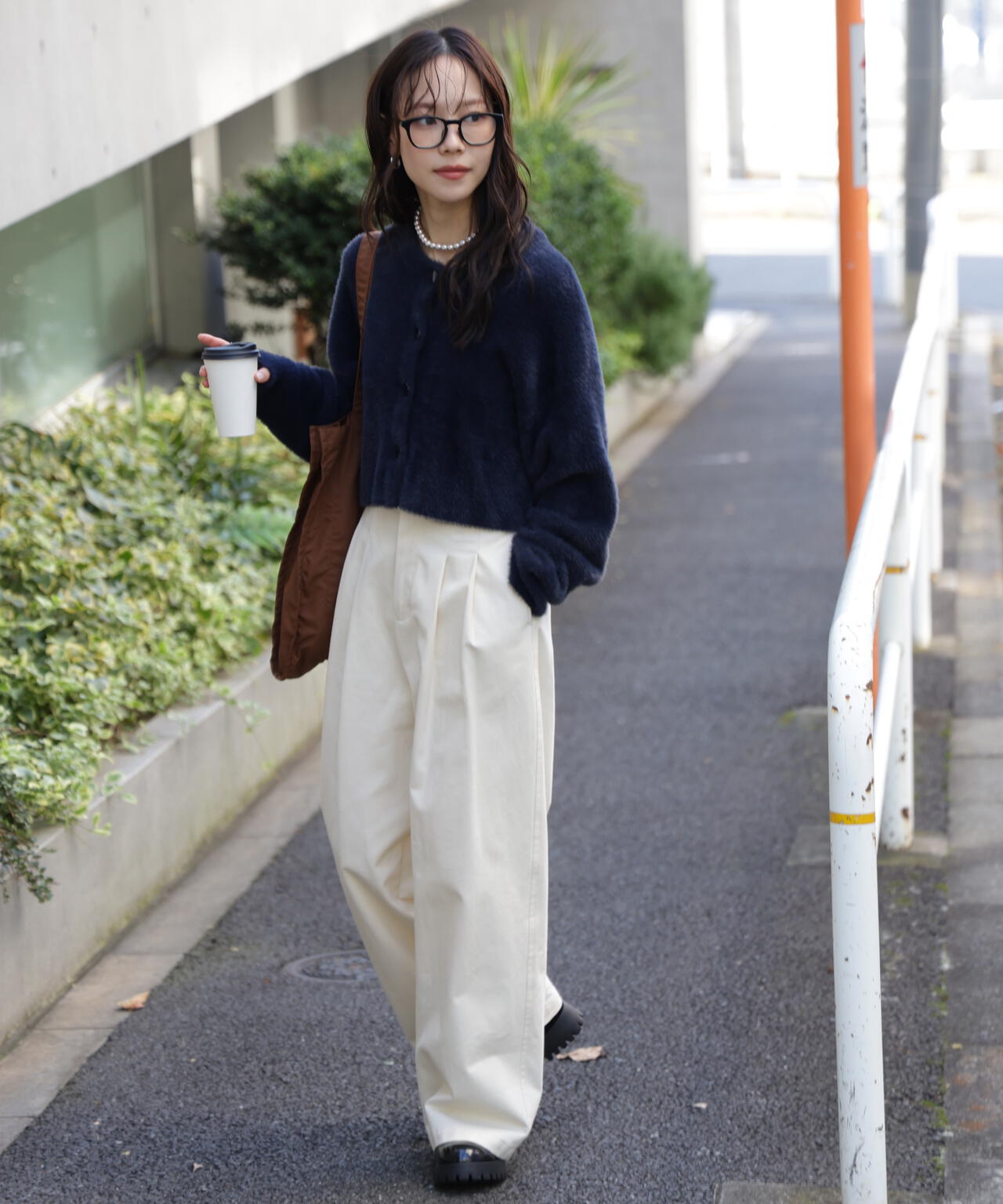 前後2wayショートシャギー短丈ニット