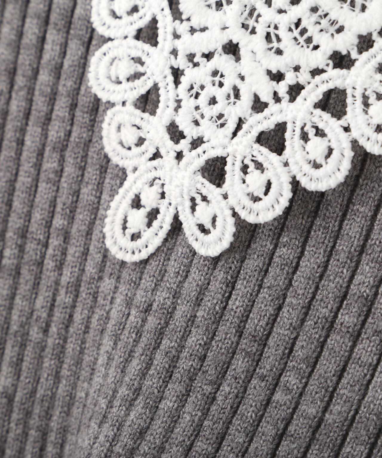 【MFM】白襟レースニット