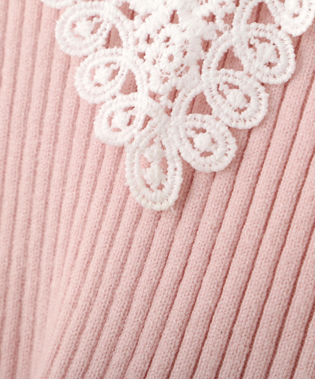 【MFM】白襟レースニット