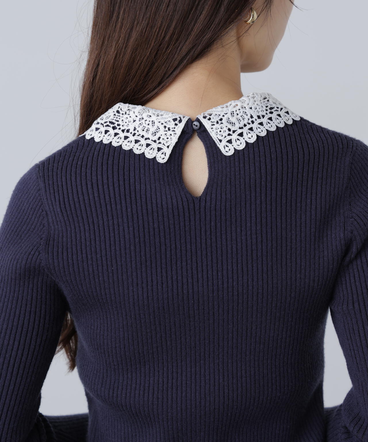 【MFM】白襟レースニット