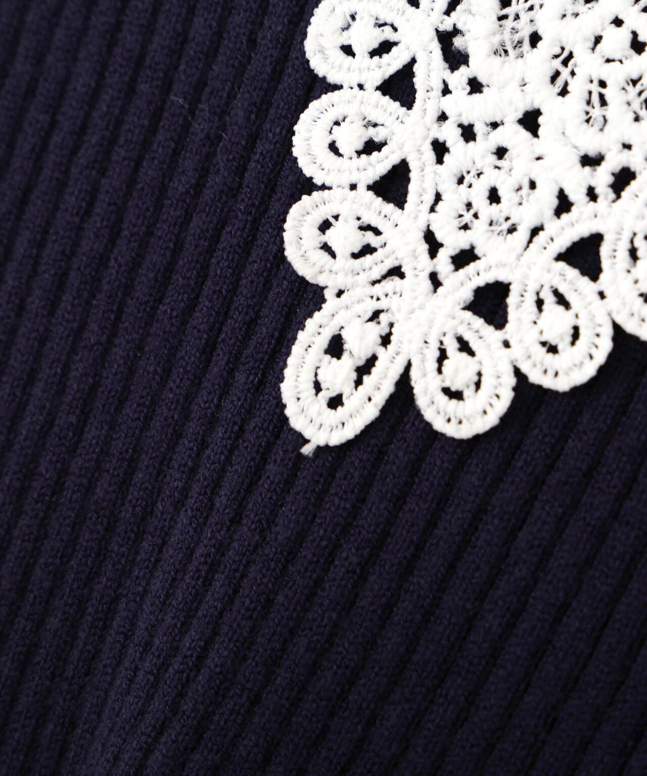 【MFM】白襟レースニット