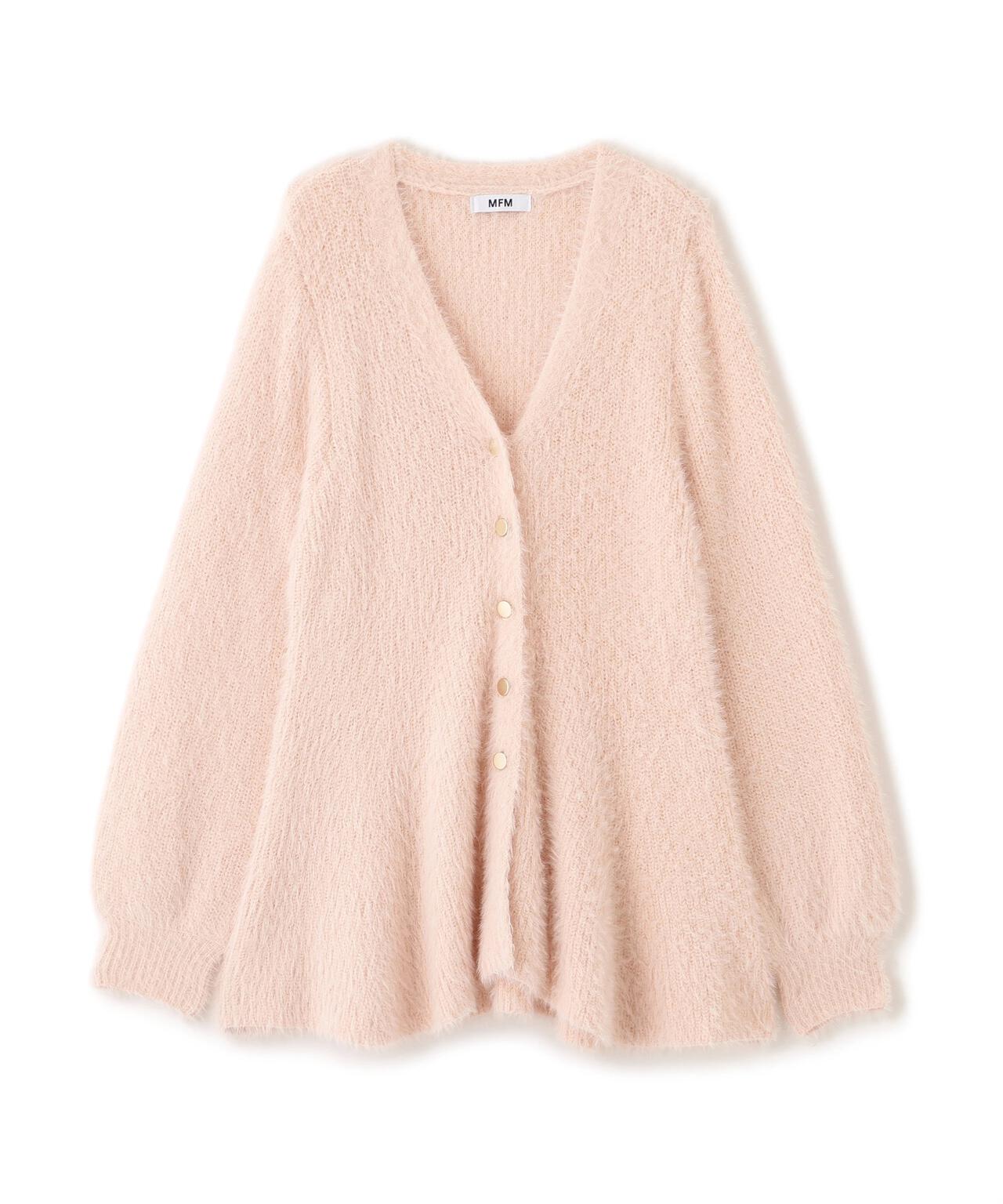 【MFM】ヘアリーペプラム金ボタンニットカーディガン