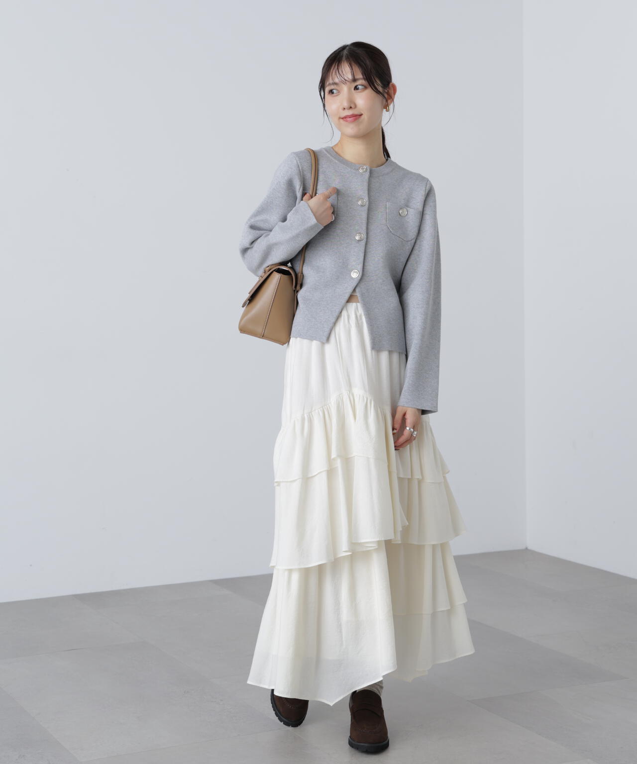 【MFM】エンブレムボタンニットカーディガン