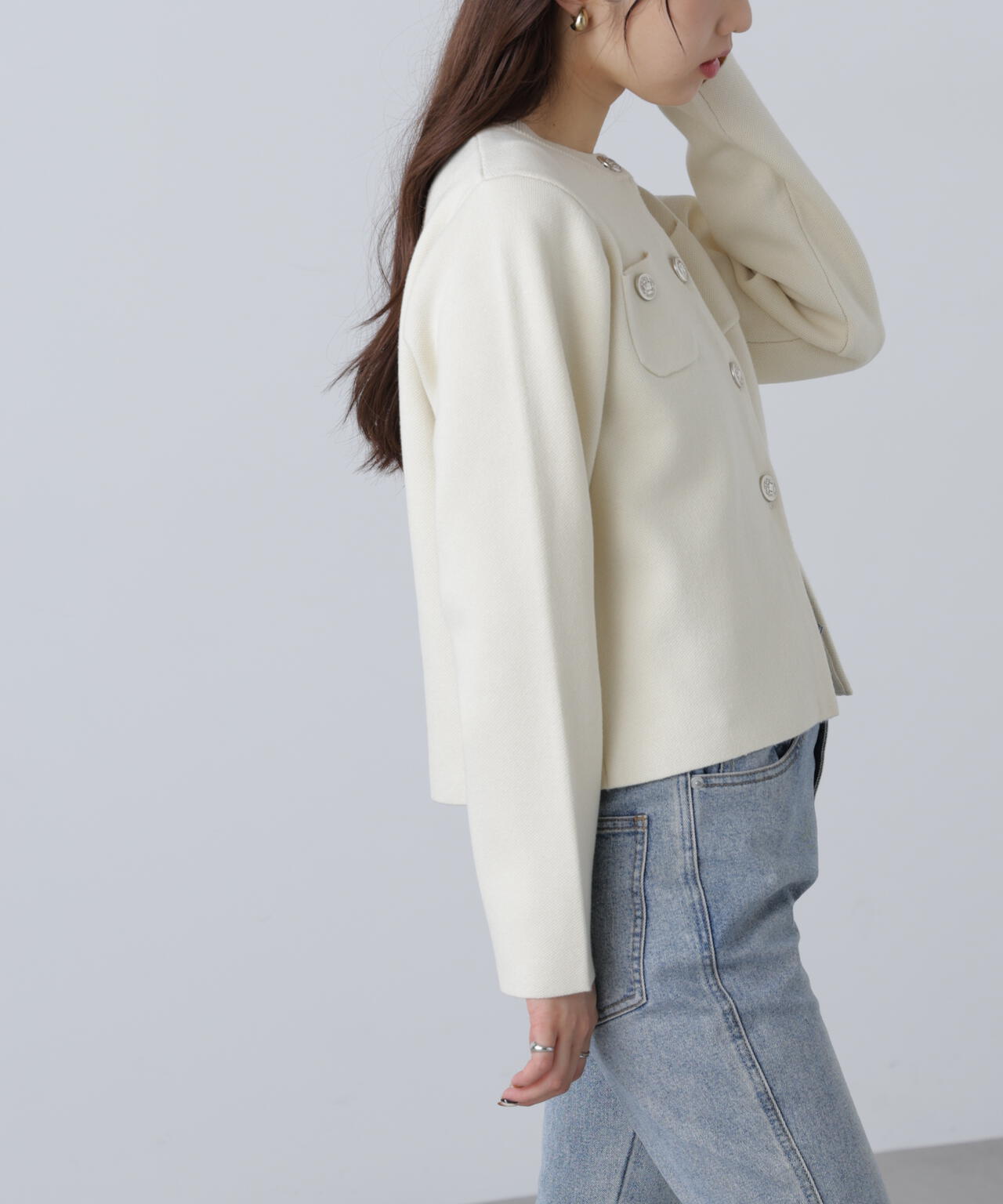 【MFM】エンブレムボタンニットカーディガン