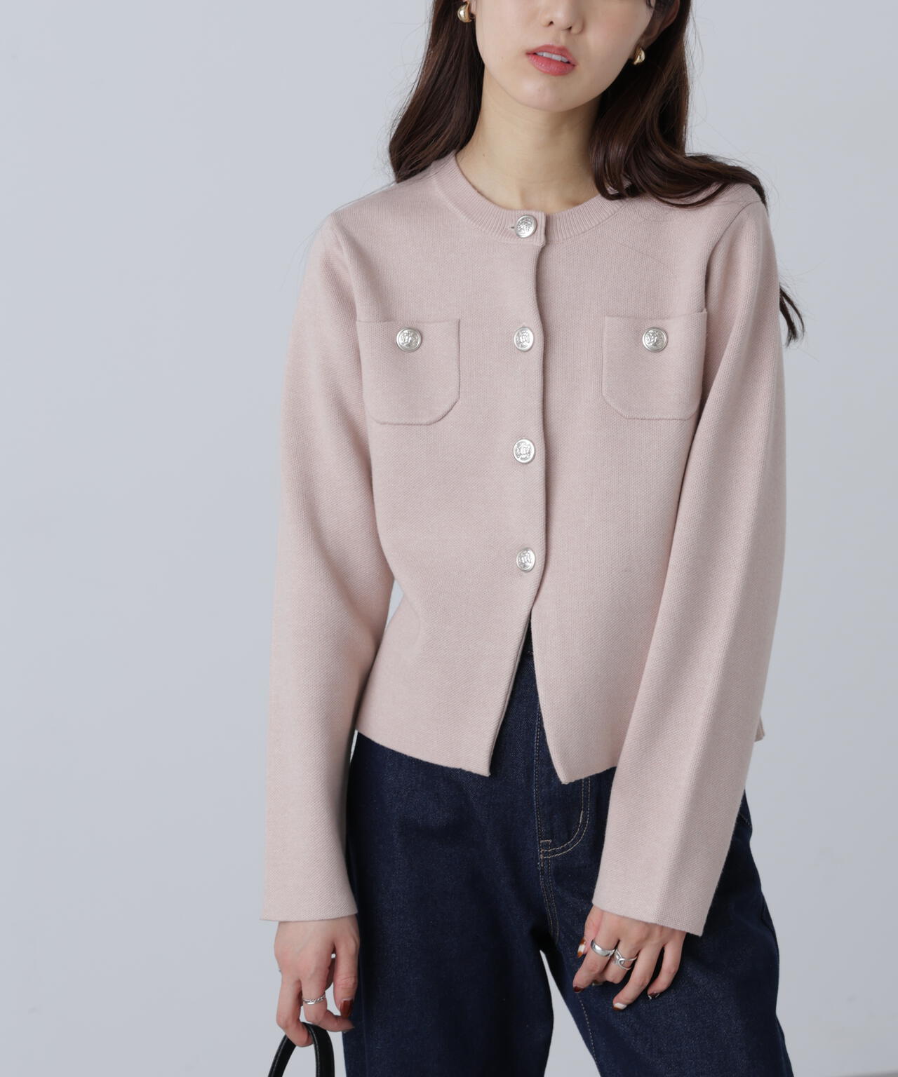 【MFM】エンブレムボタンニットカーディガン