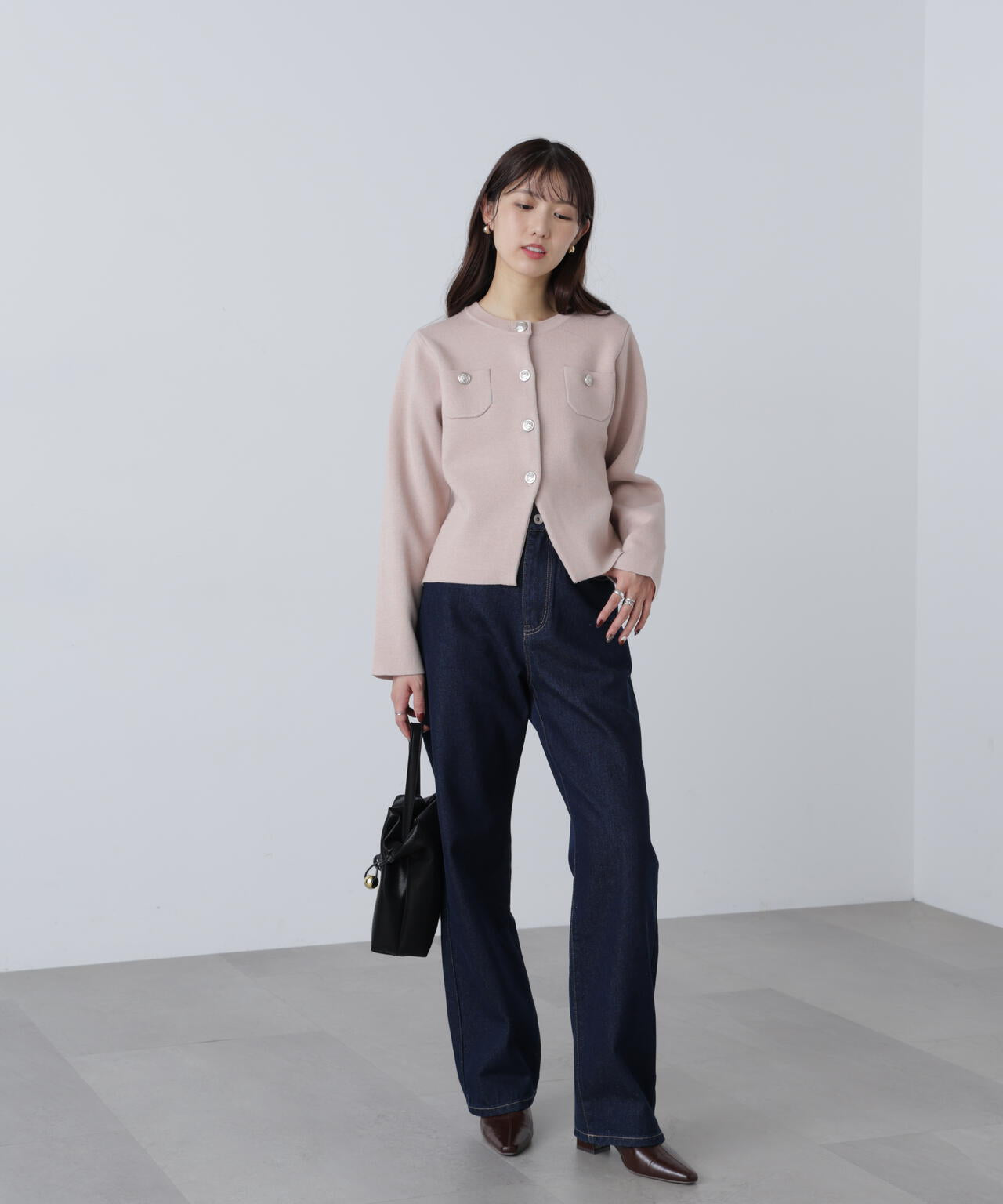 【MFM】エンブレムボタンニットカーディガン