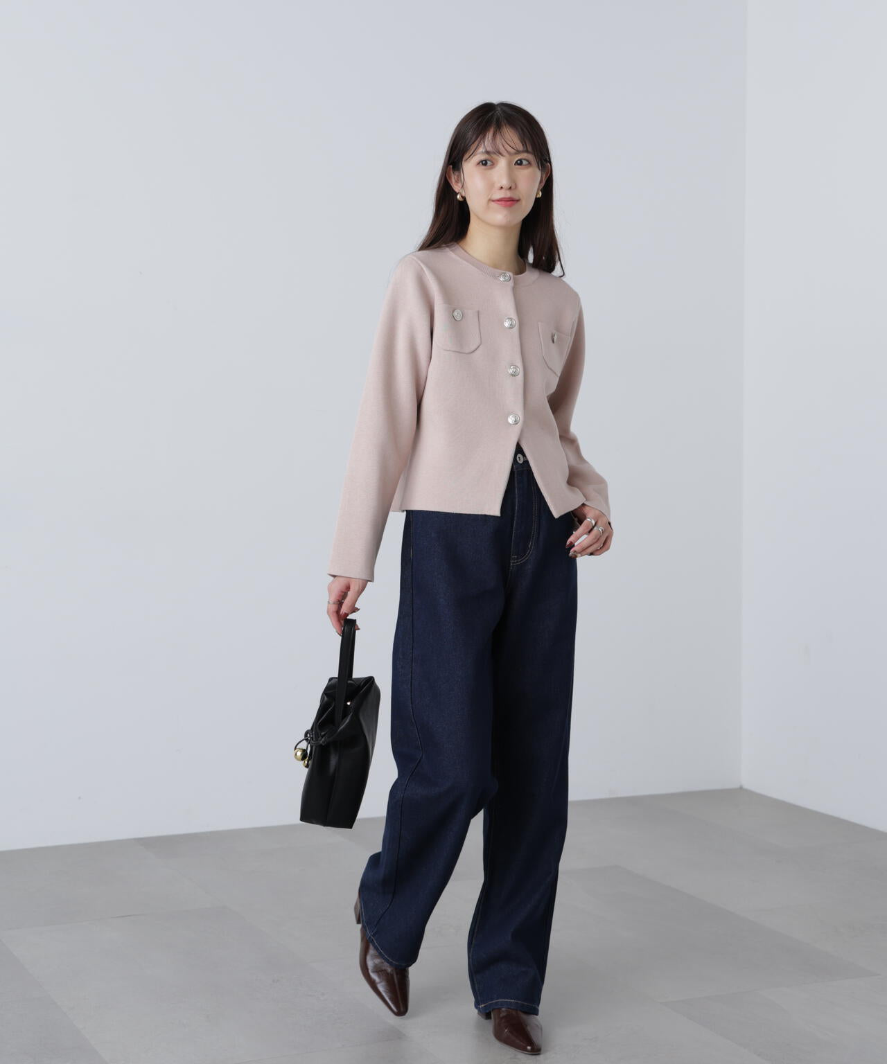 【MFM】エンブレムボタンニットカーディガン