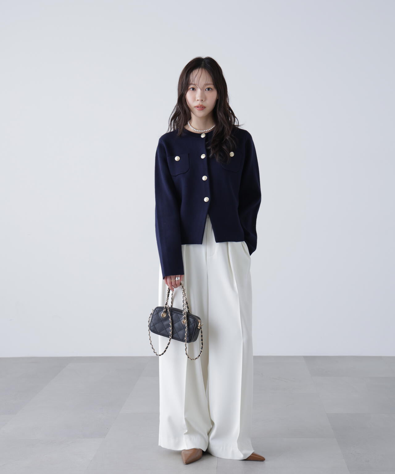 【MFM】エンブレムボタンニットカーディガン