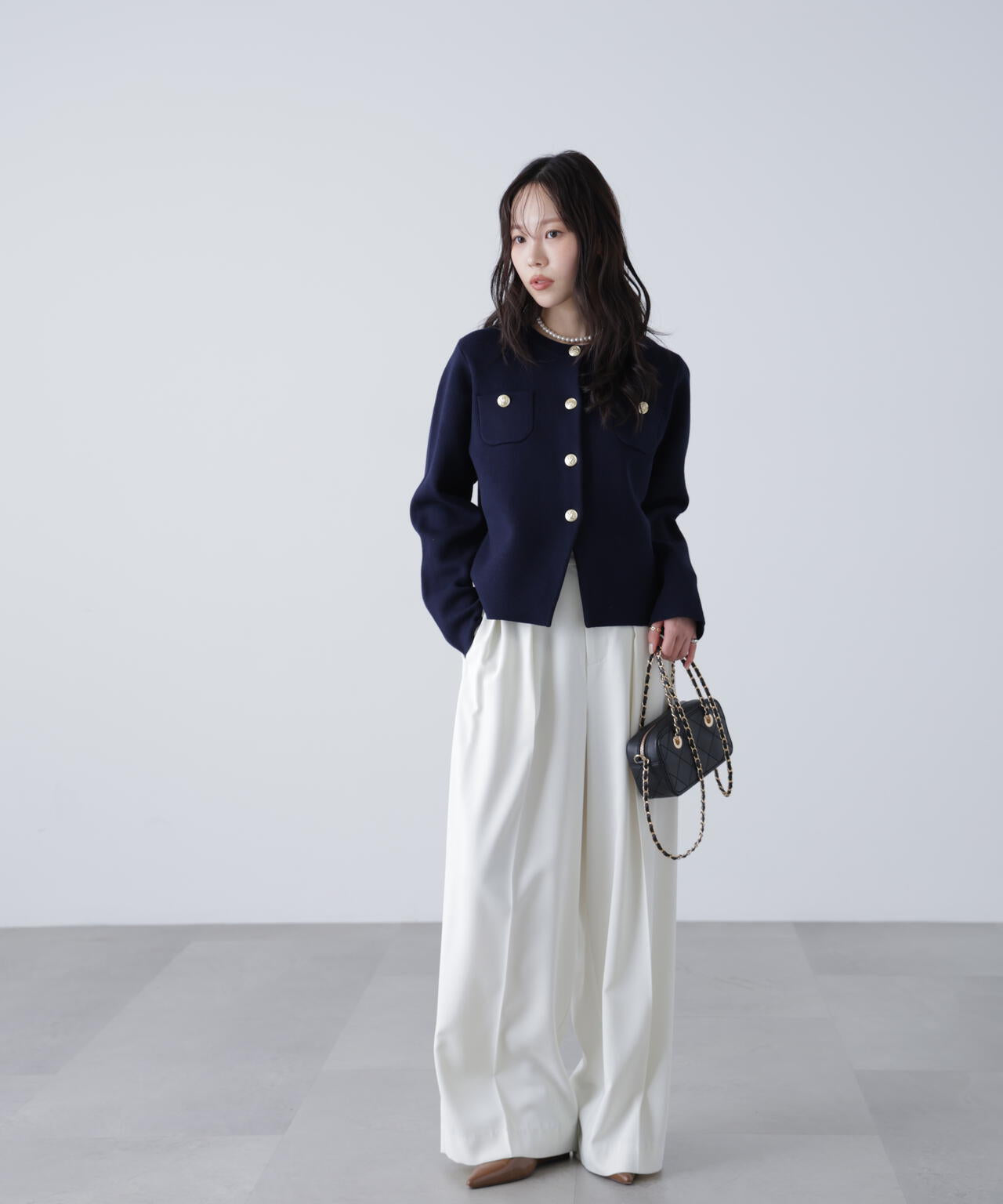 【MFM】エンブレムボタンニットカーディガン