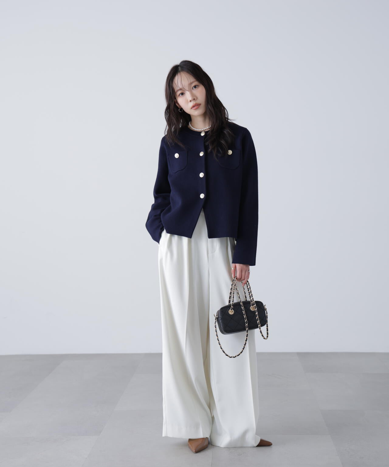 【MFM】エンブレムボタンニットカーディガン