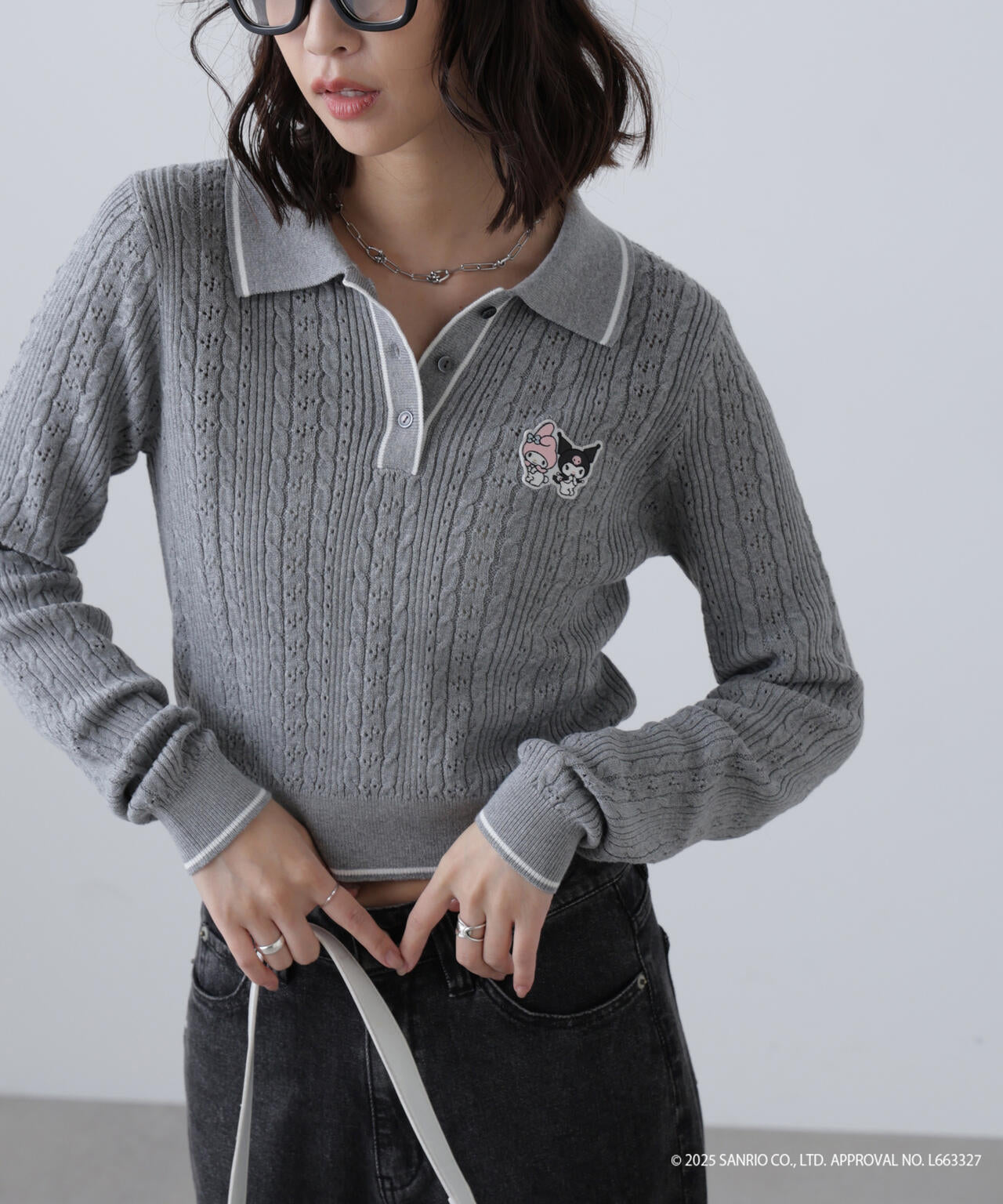 〈メロクロコラボ〉ニット長袖プルオーバー