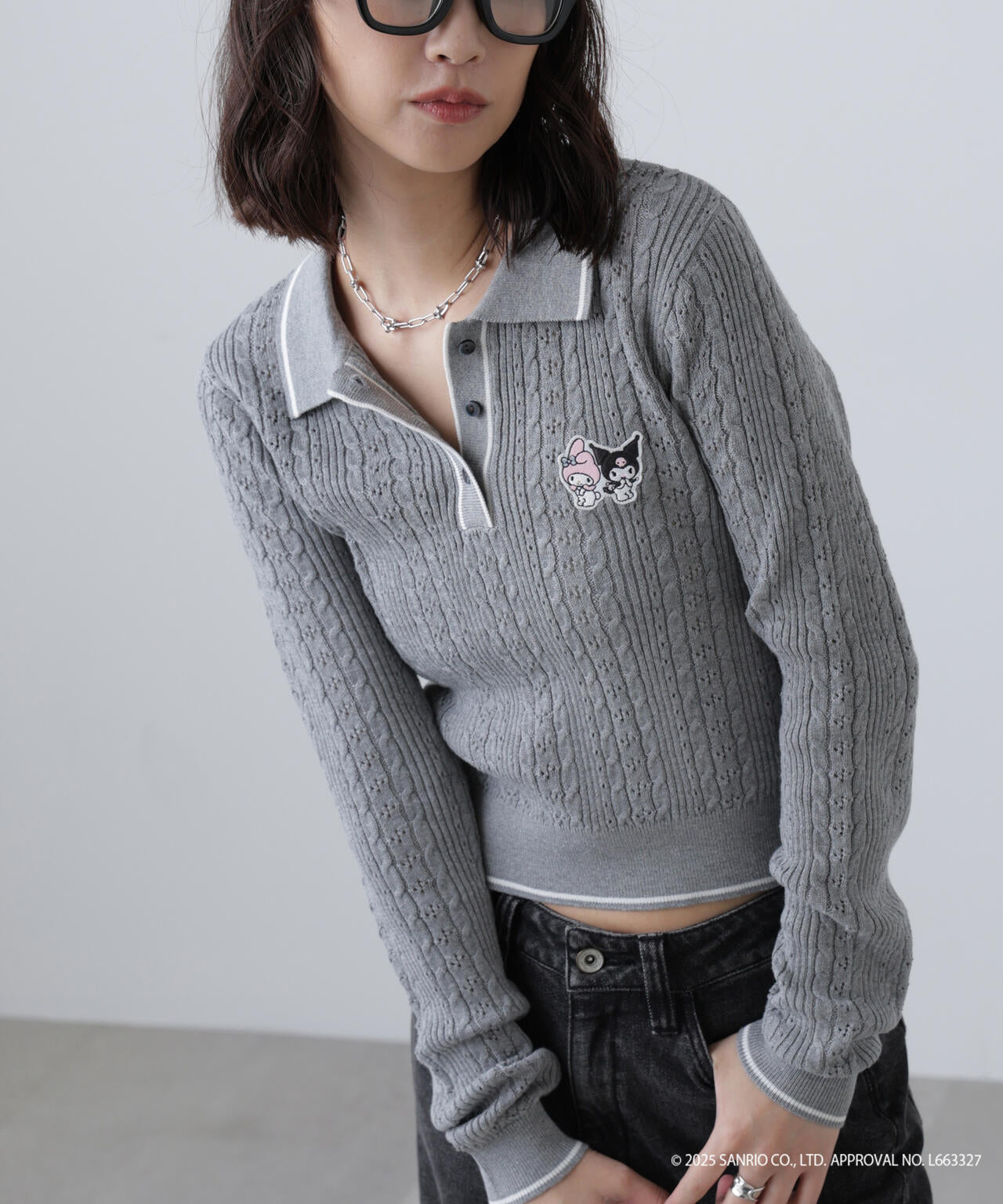 〈メロクロコラボ〉ニット長袖プルオーバー