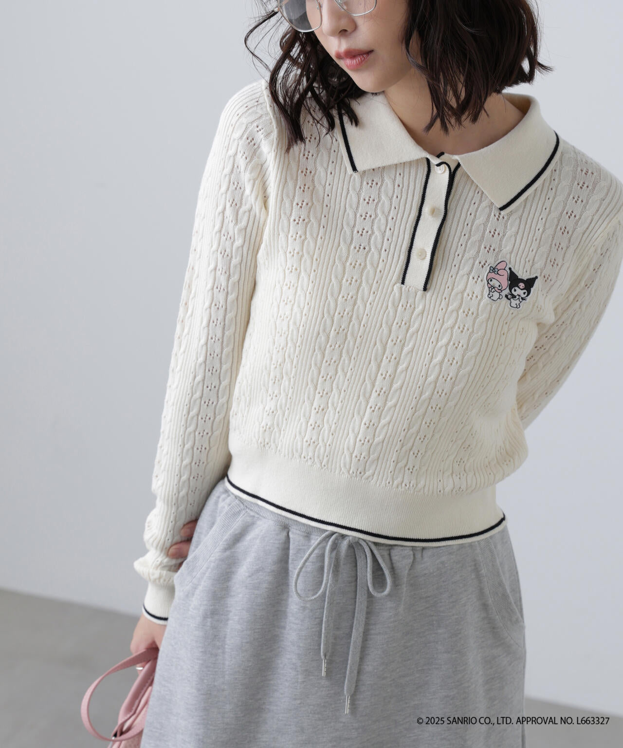 〈メロクロコラボ〉ニット長袖プルオーバー