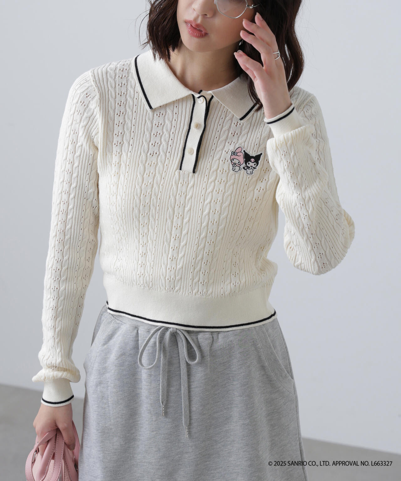 〈メロクロコラボ〉ニット長袖プルオーバー