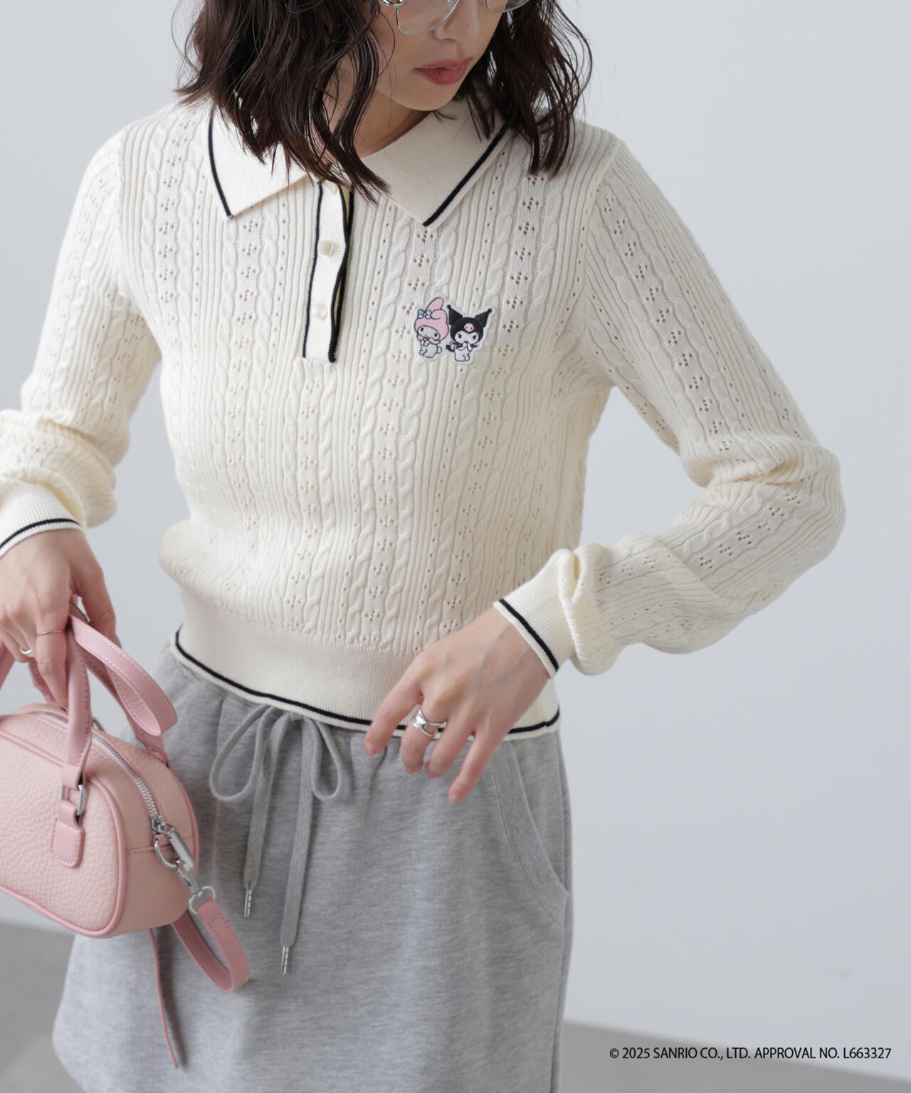 〈メロクロコラボ〉ニット長袖プルオーバー