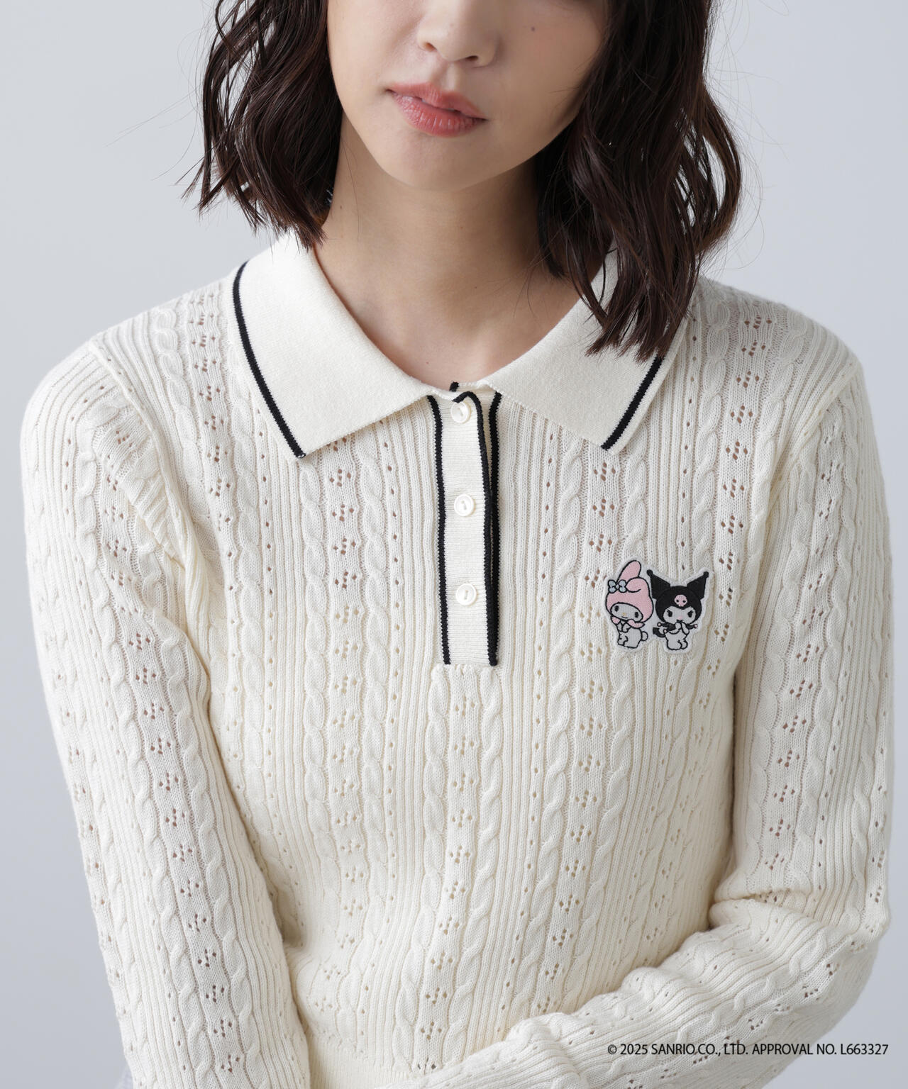 〈メロクロコラボ〉ニット長袖プルオーバー